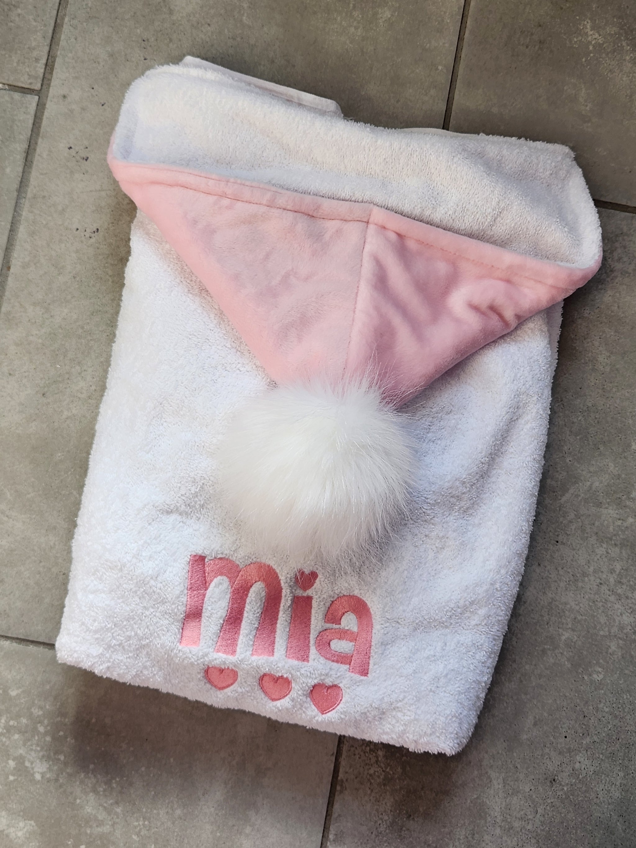 Blush Pompom Hooded Towel