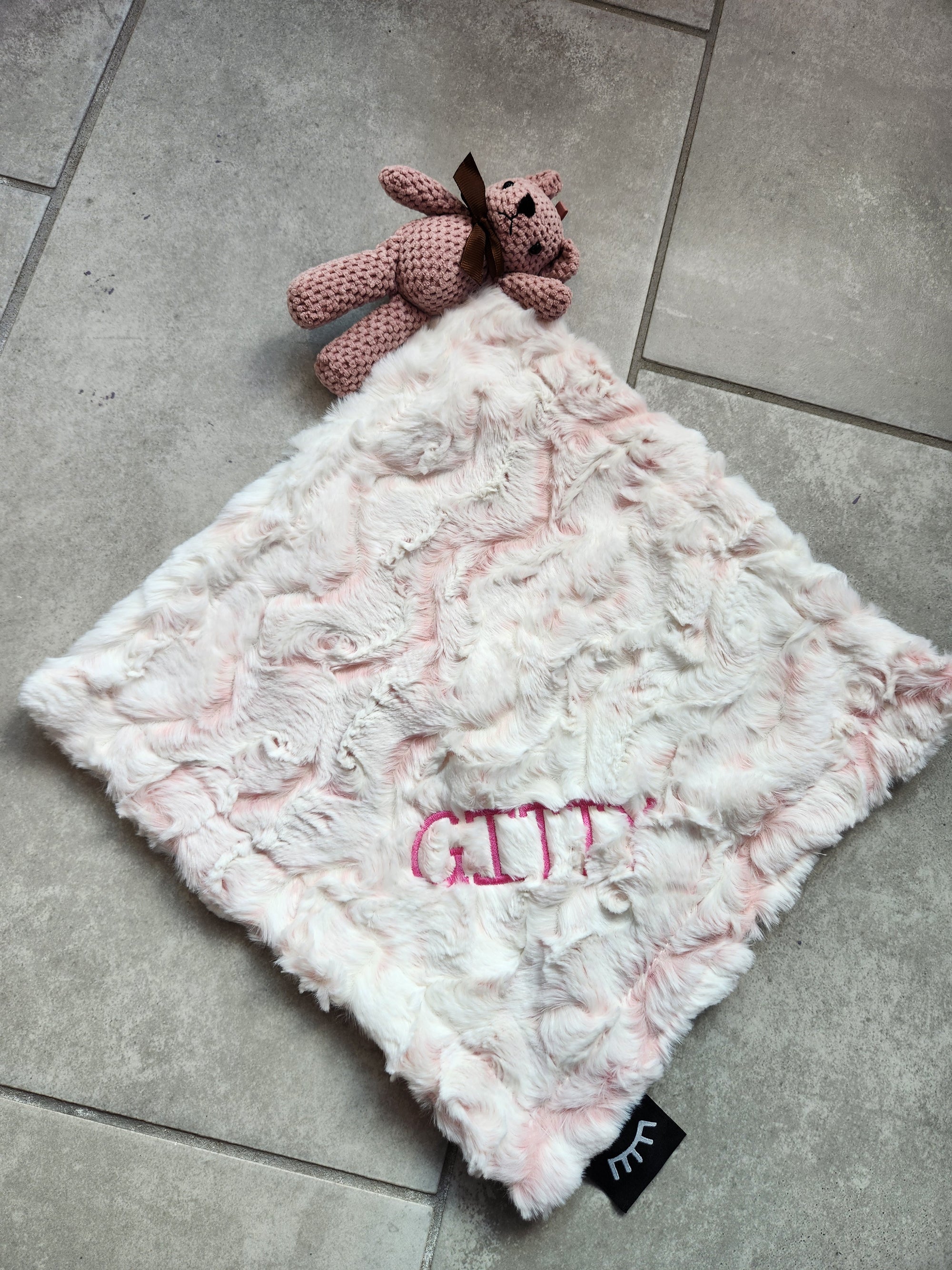Owl Mauve Bear Minky Lovey