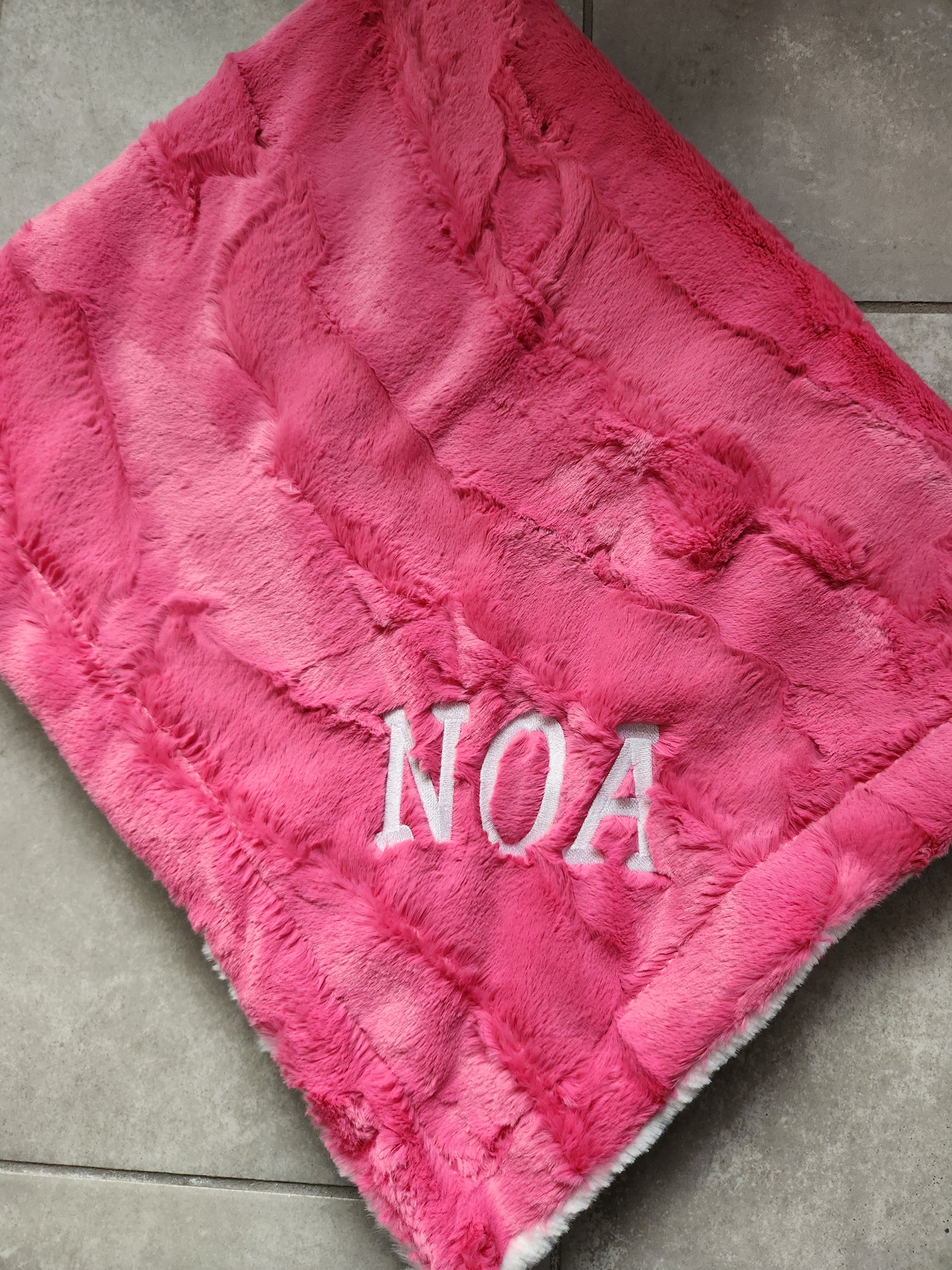 Fuchsia Frost Minky Blanket