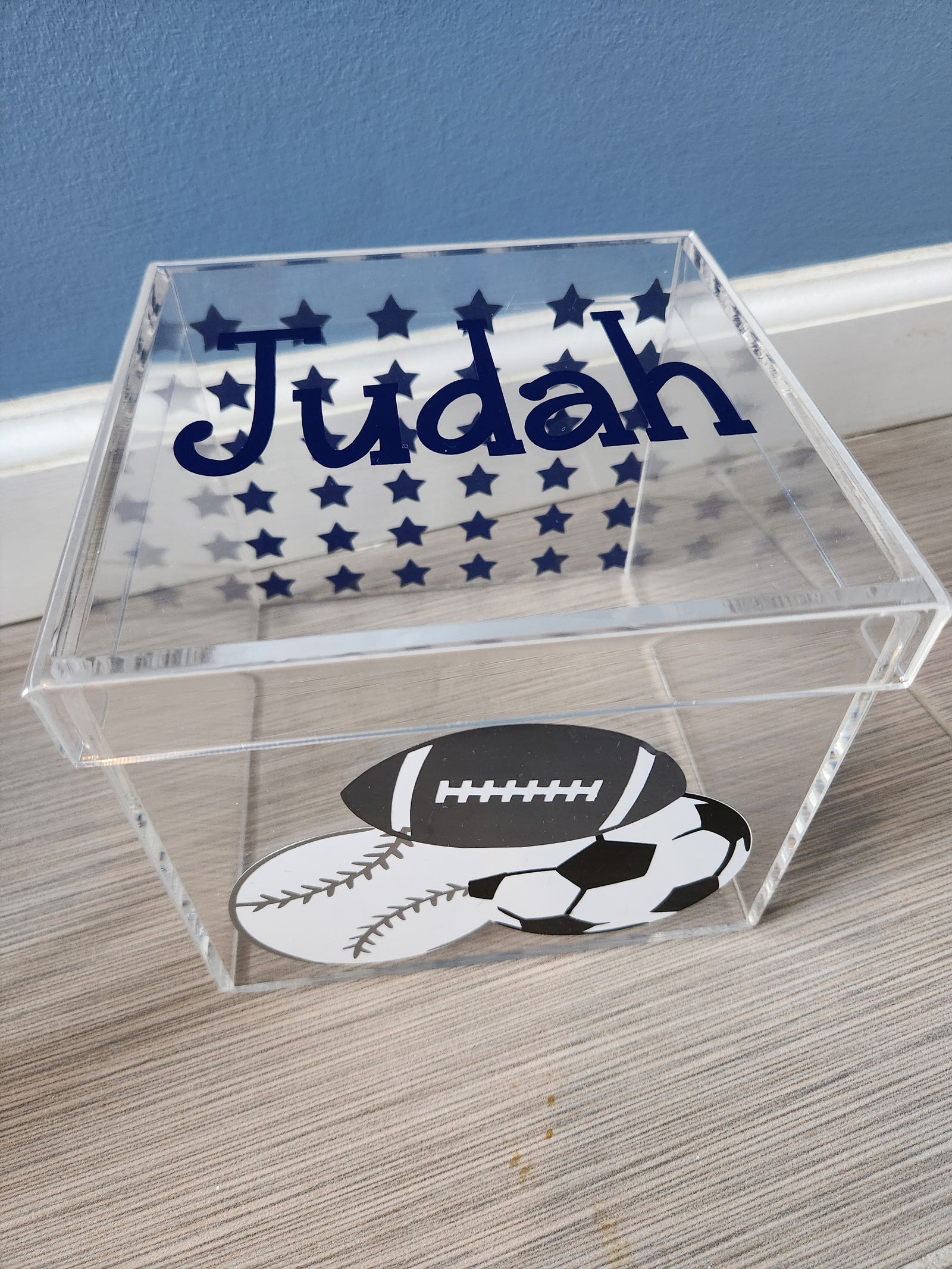 Sports Stars Navy and Gray Theme Box