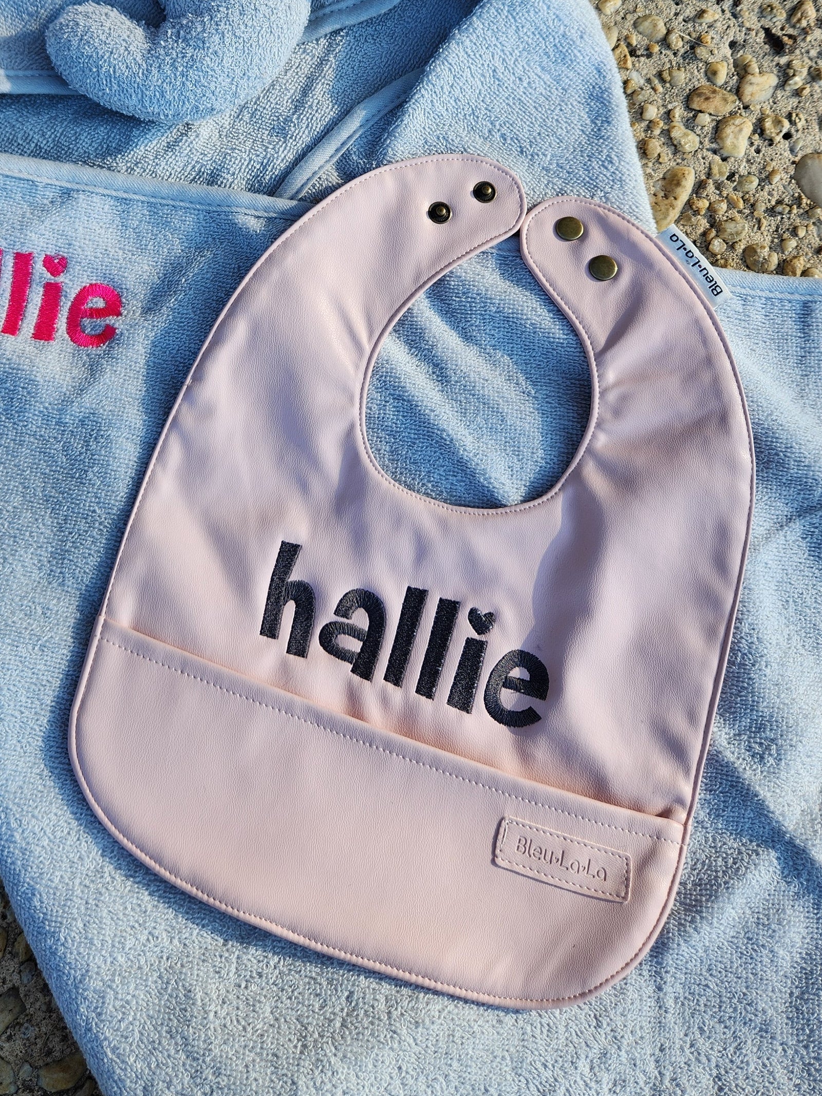 Blush Pink Leather Girls Bib