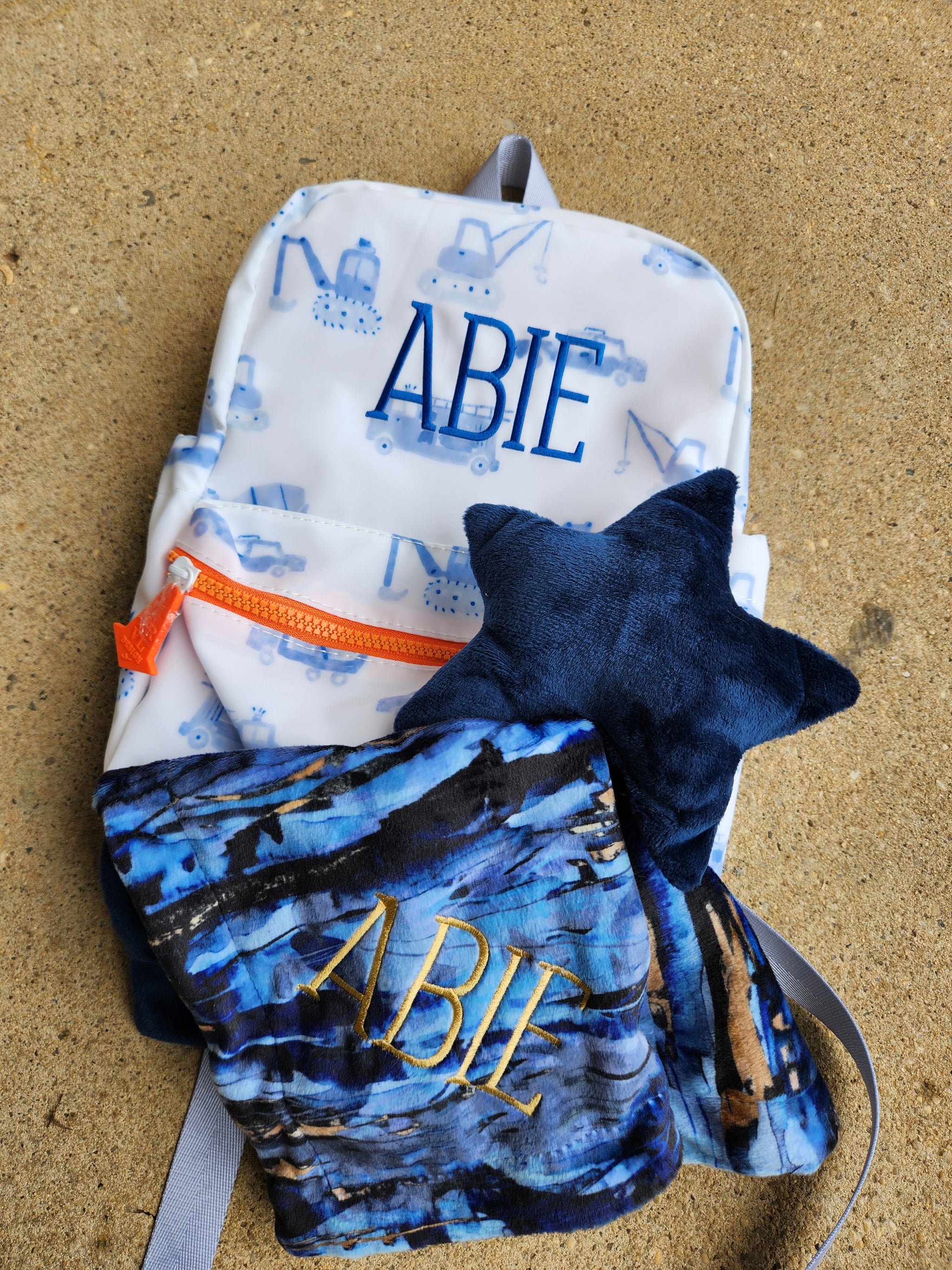 Abstract Navy Star Minky Lovey