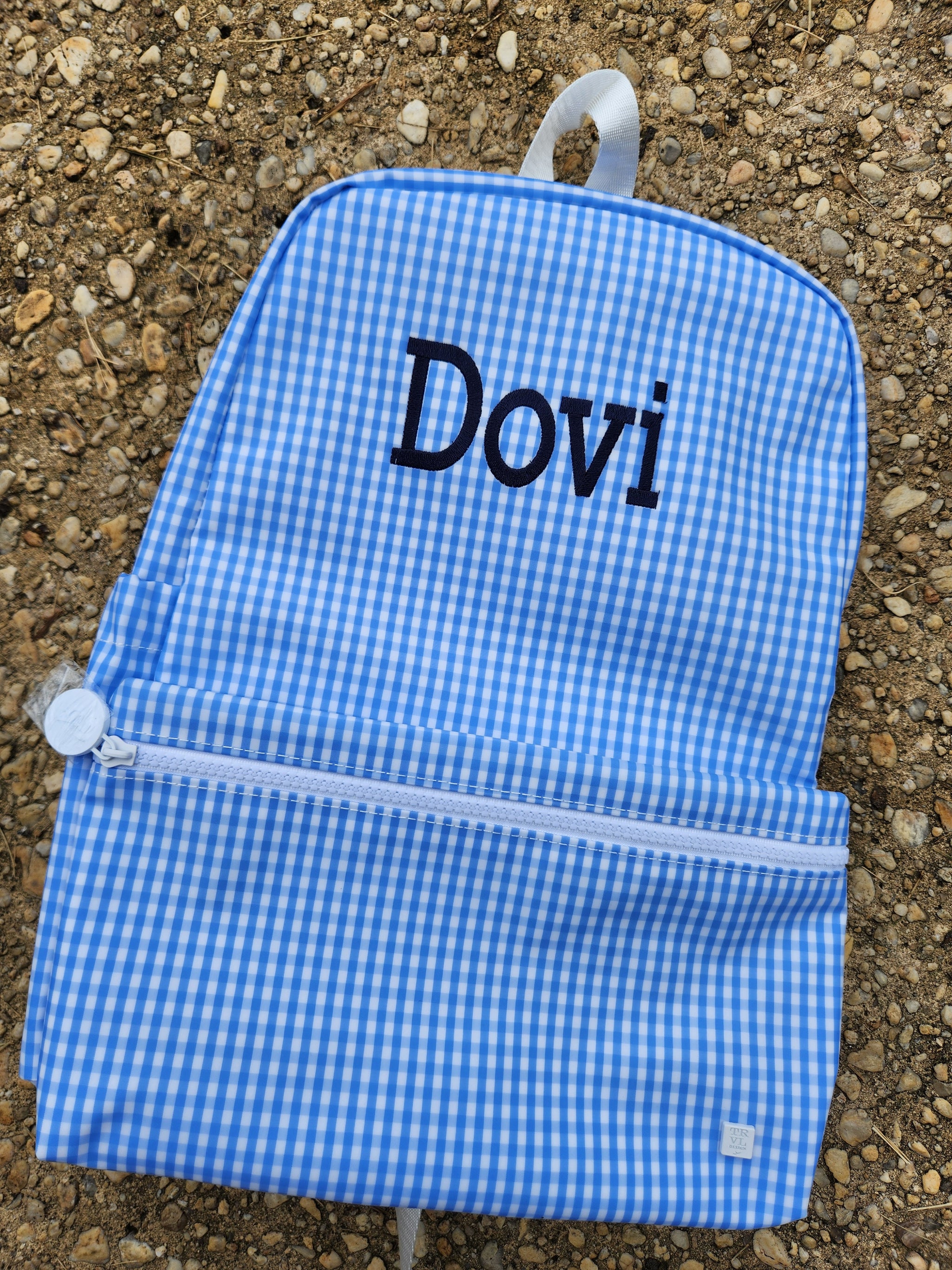 Sky Blue Gingham Backpack