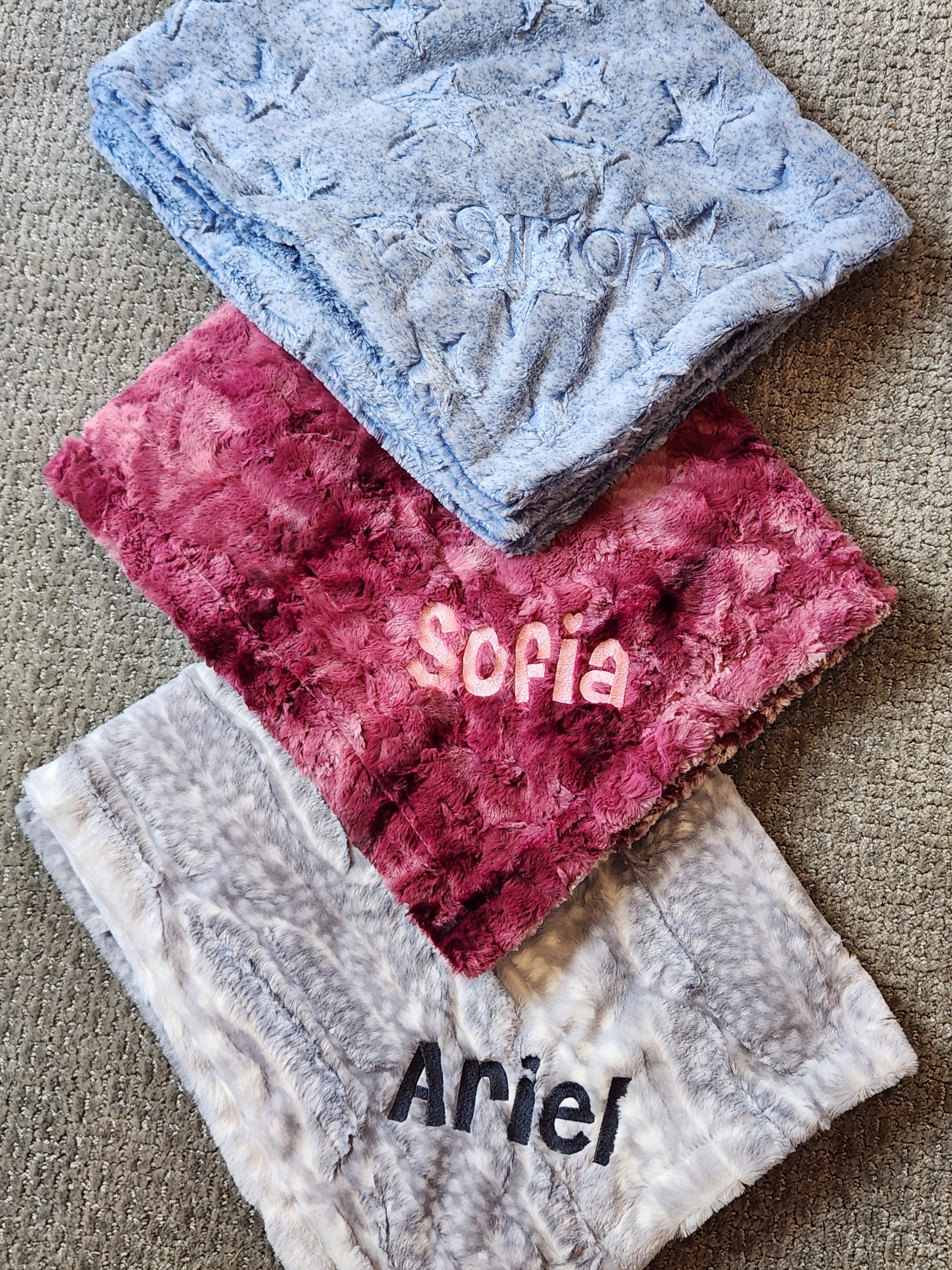 Smokey Princess Merlot Girls Minky Blanket