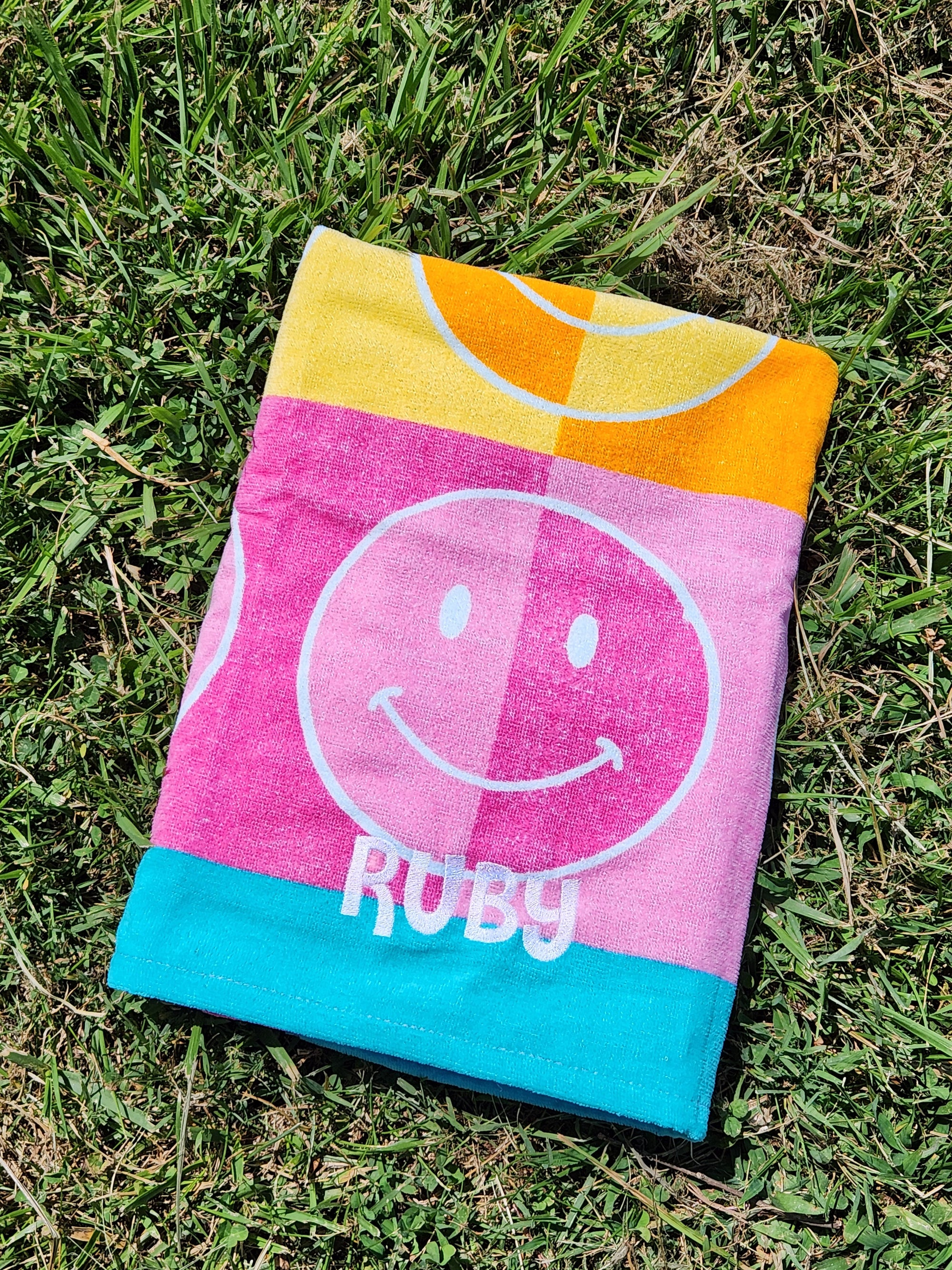 Happy Smiles beach adult/kids towel