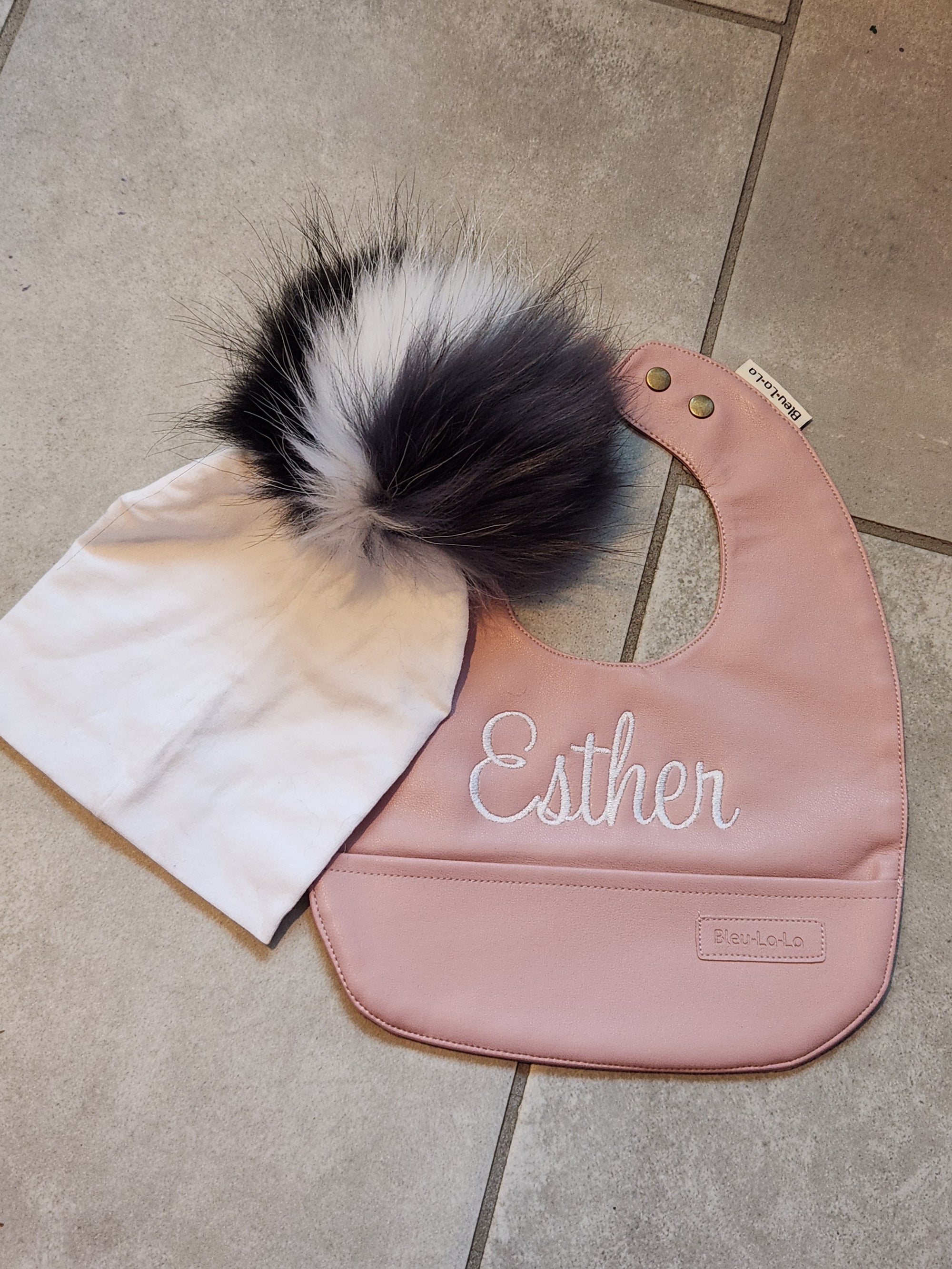 Mauve Leather Bib