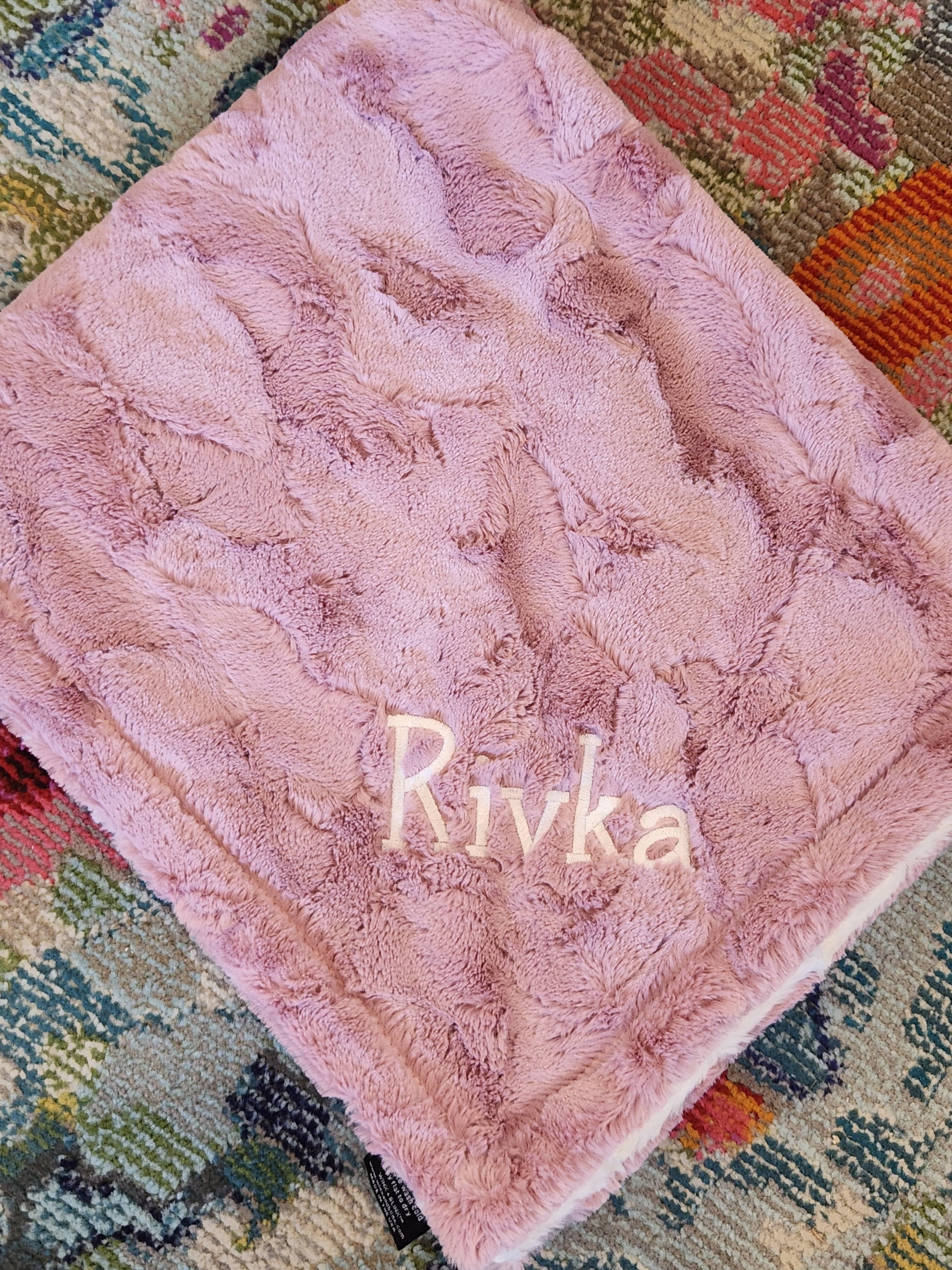 Woodrose Frost Pink Girls Minky Blanket