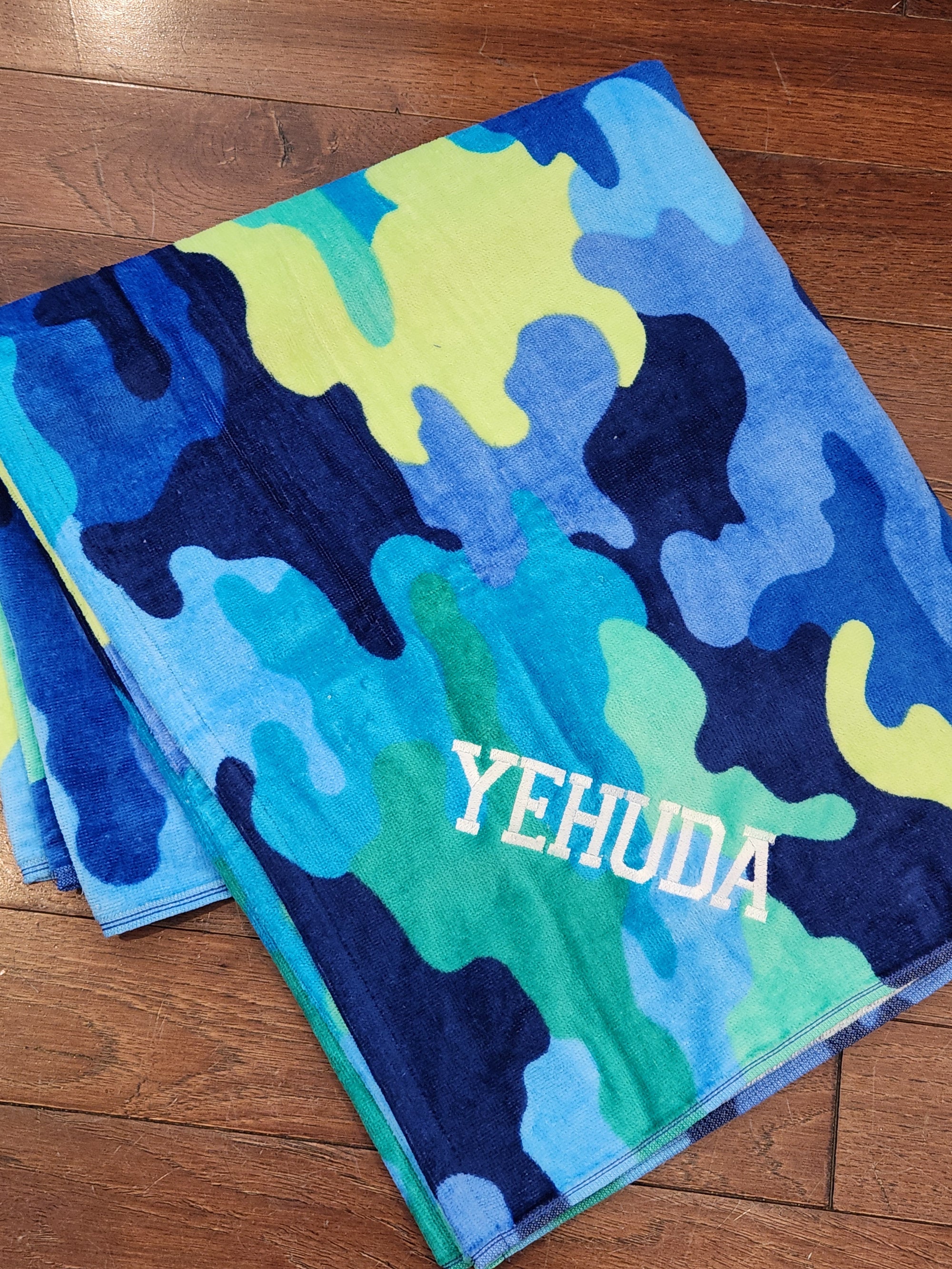 Blue camo adult/kids towel
