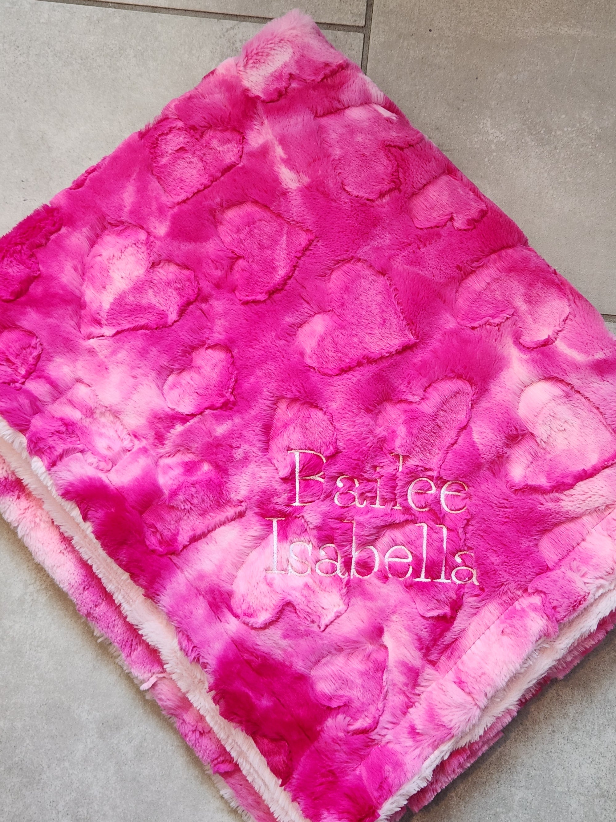 Sorbet Candy Heart Girls Minky Blanket