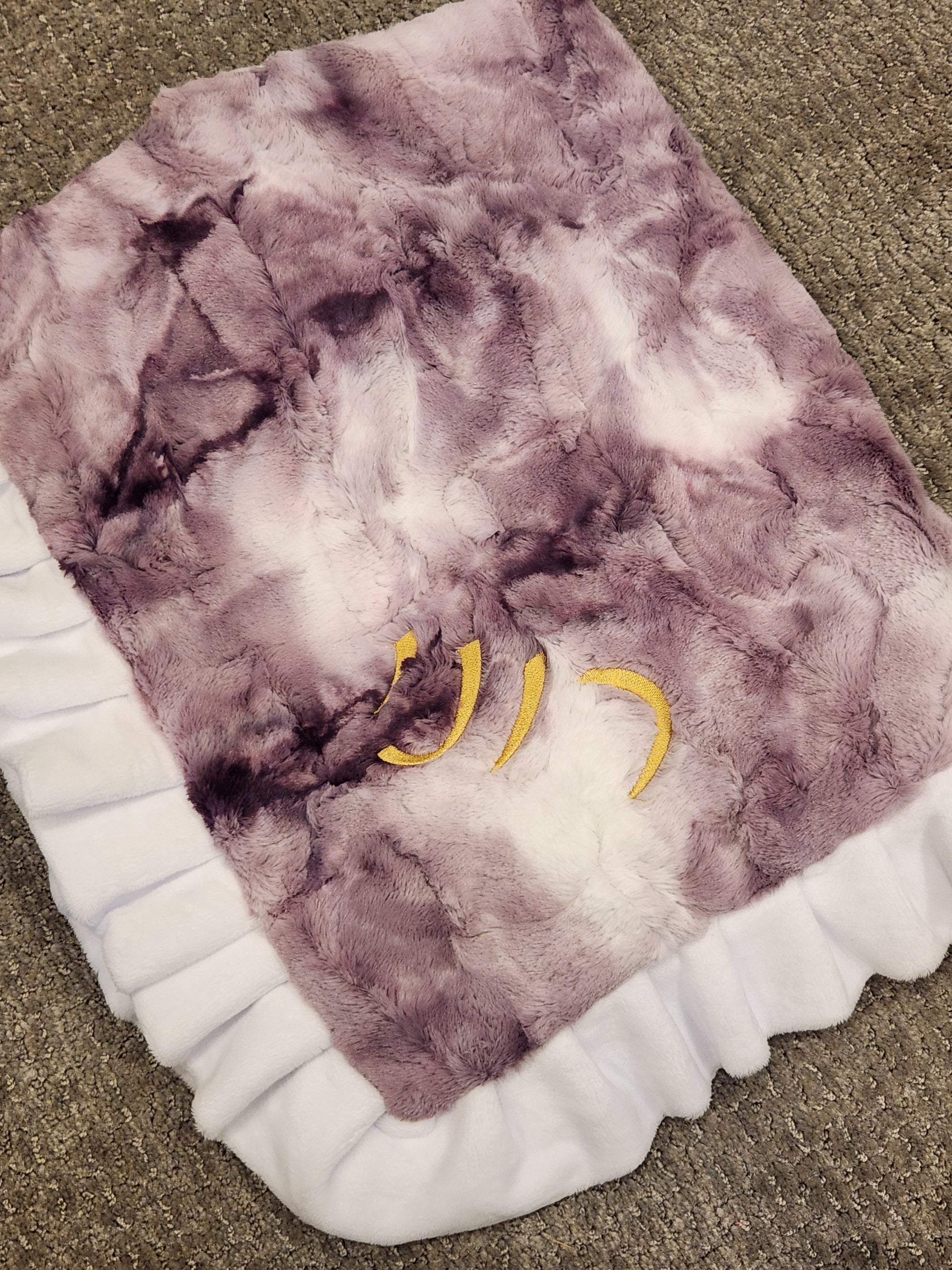 Large Sorbet Purple Ruffle Blanket