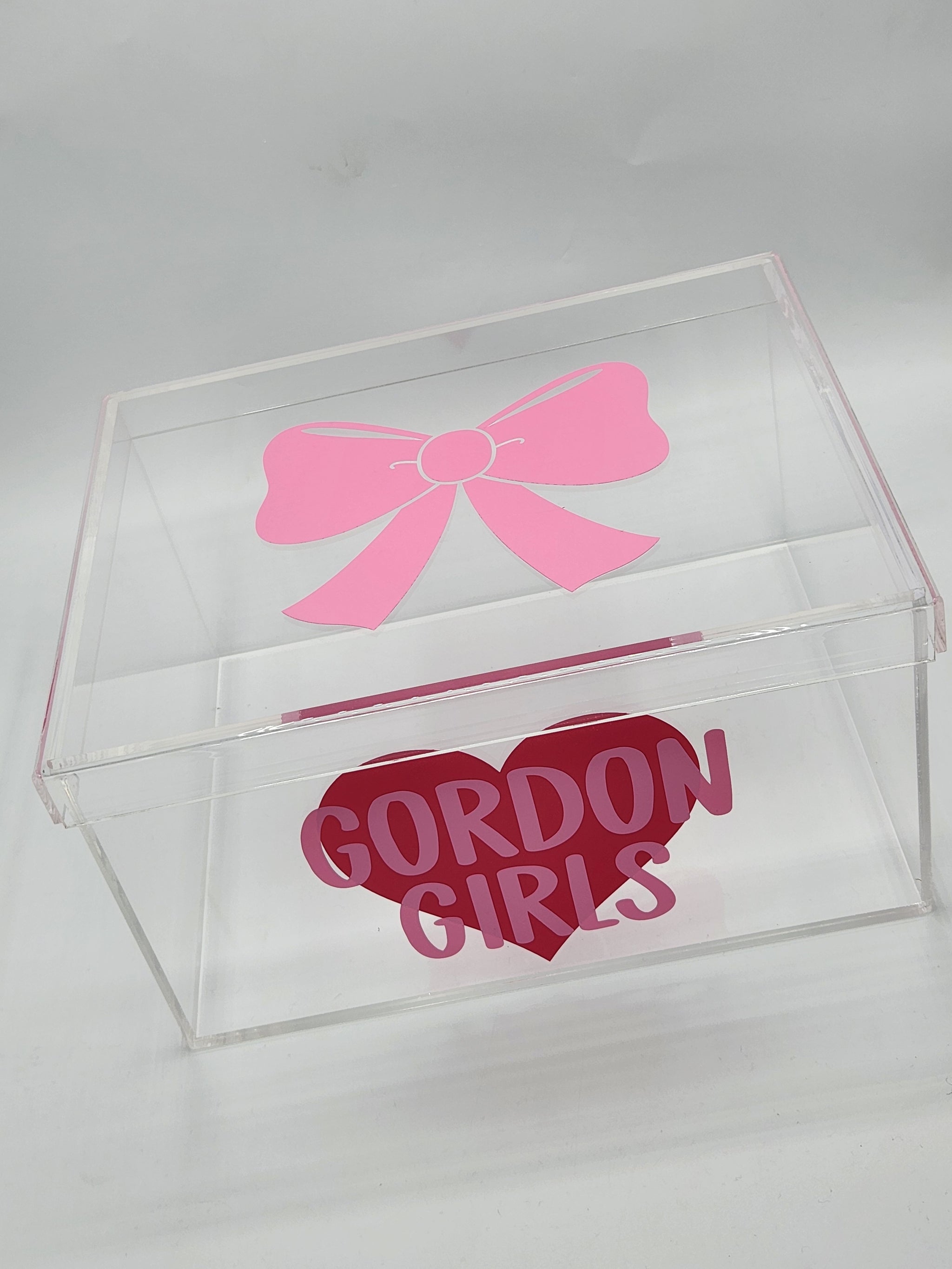 Heart and Bow Lucite Box