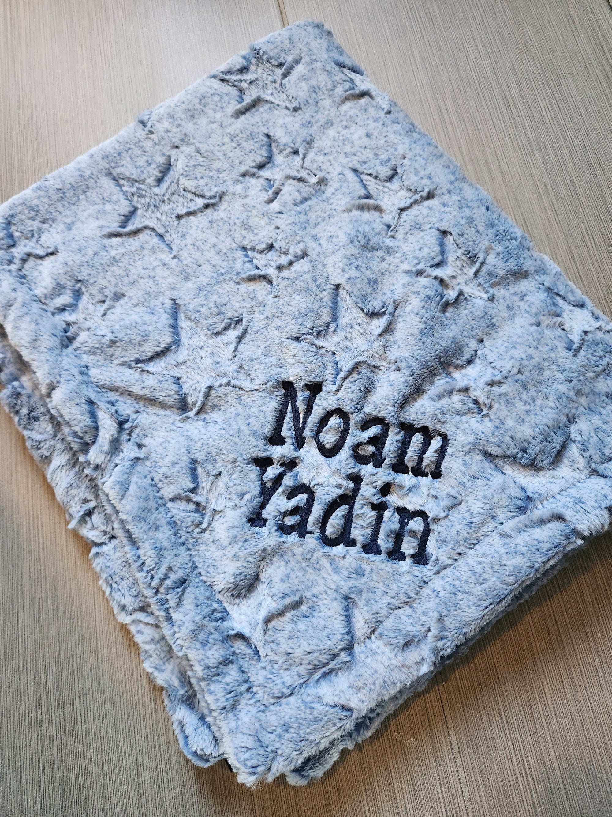 Stars Chambray Boys Minky Blanket