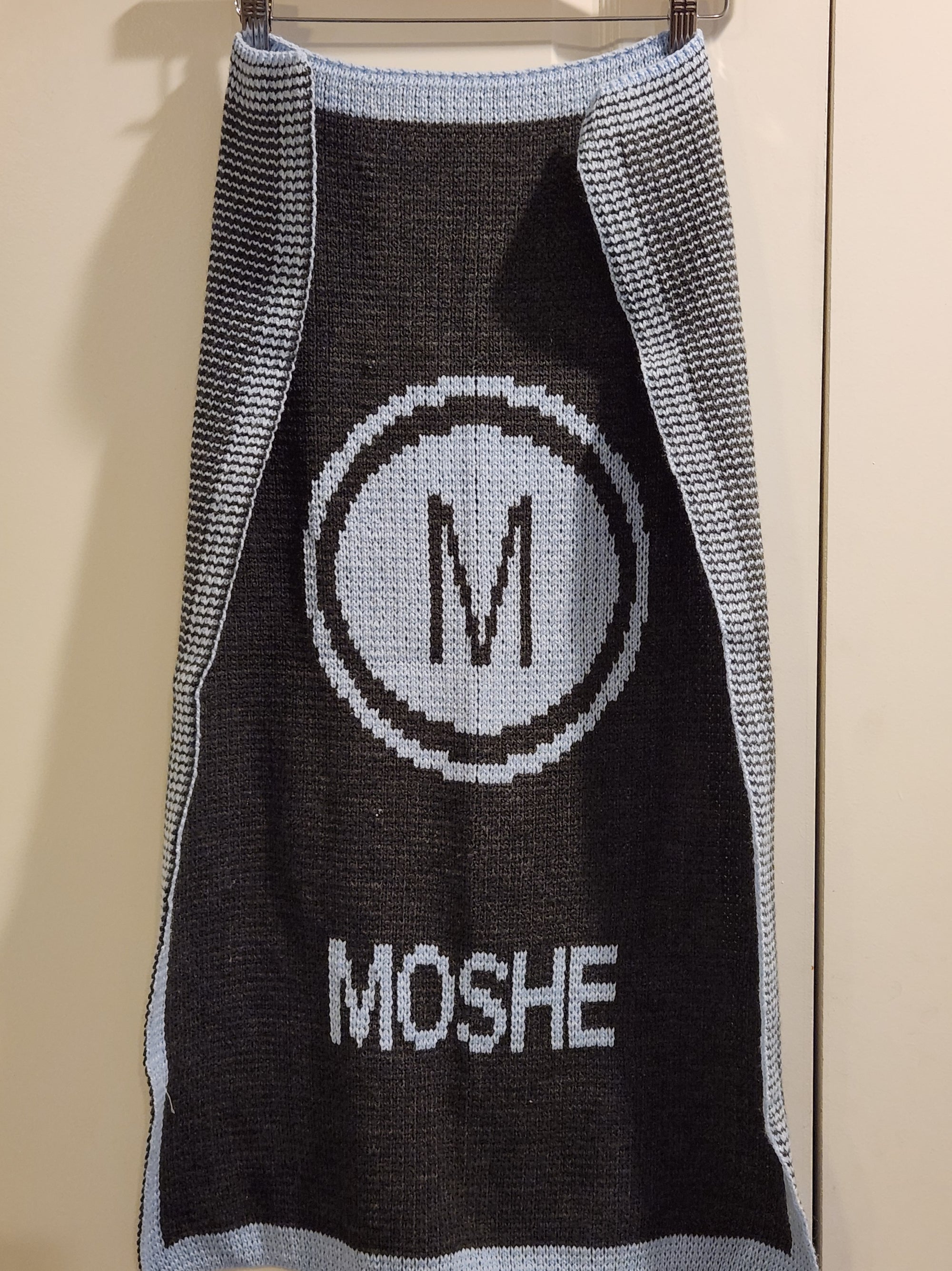 Initial Stamp & Name Stroller Knit Blanket