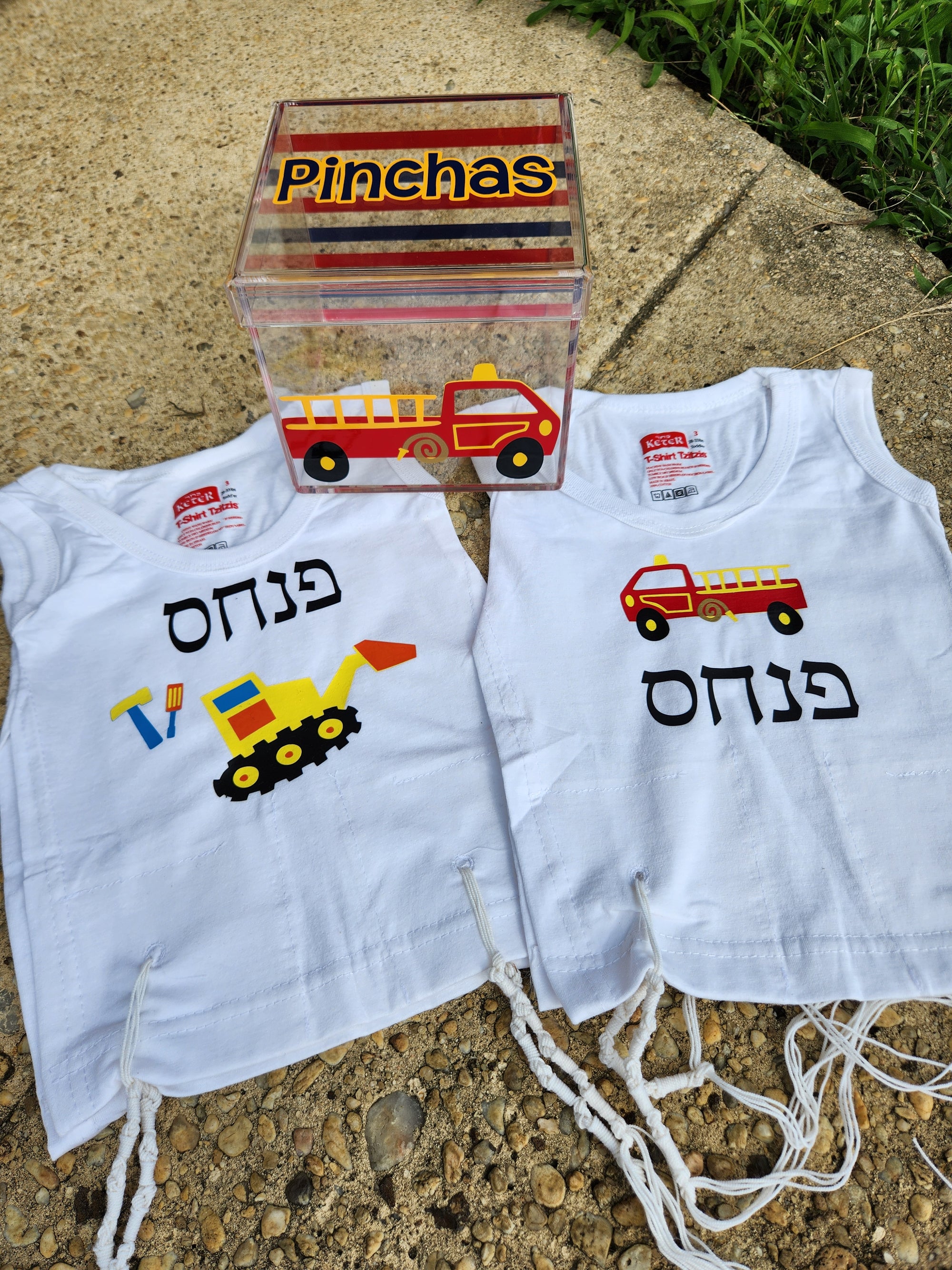 Firetruck and Name Lucite Box