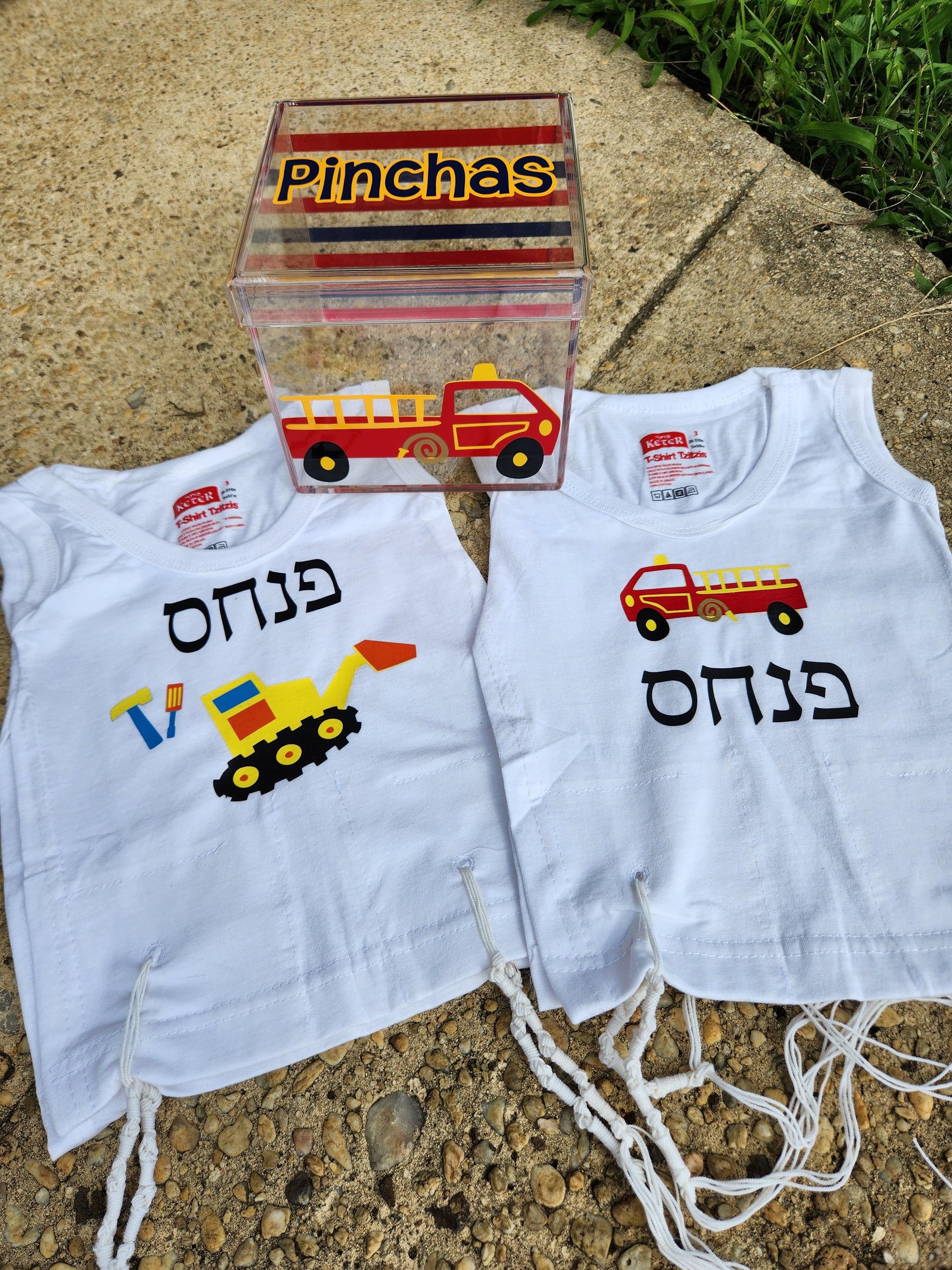 Firetruck and Name Lucite Box