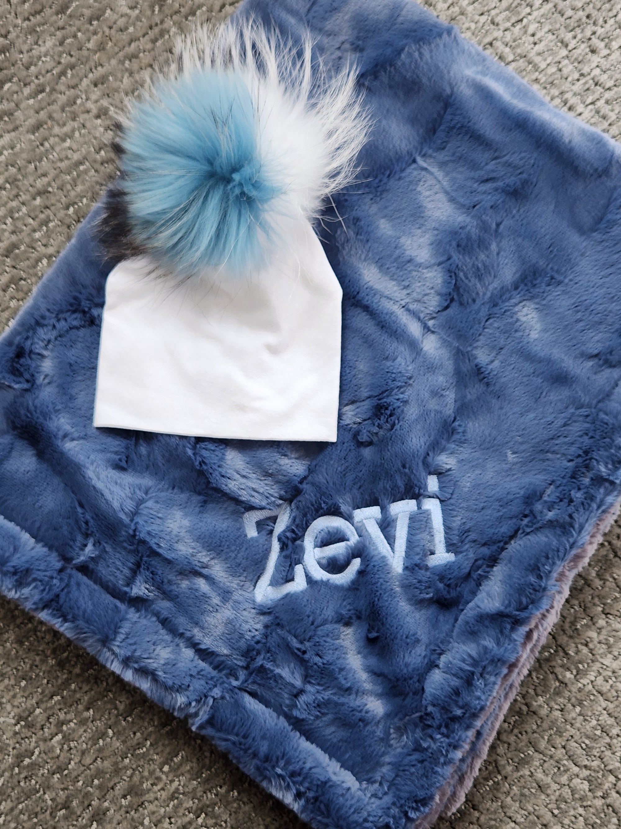 Cozy Blue and Grey Blanket