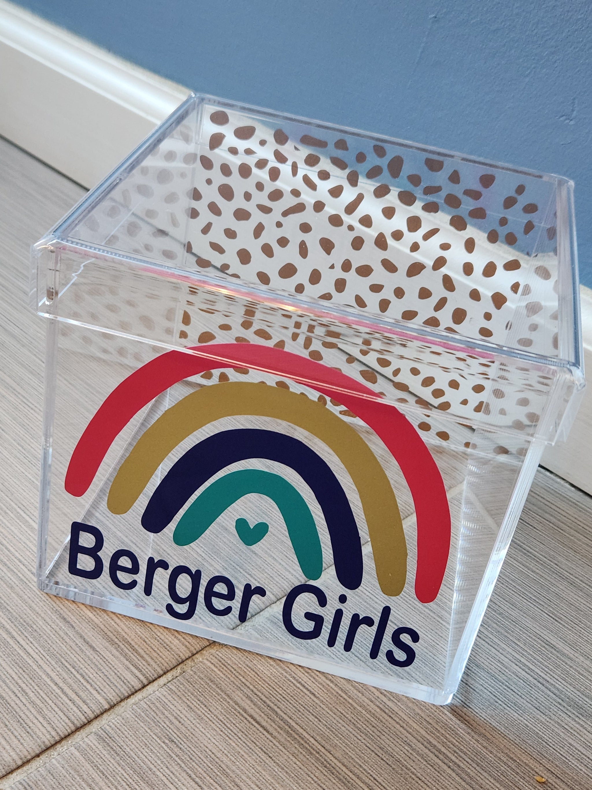 Boho Rainbow Lucite Box