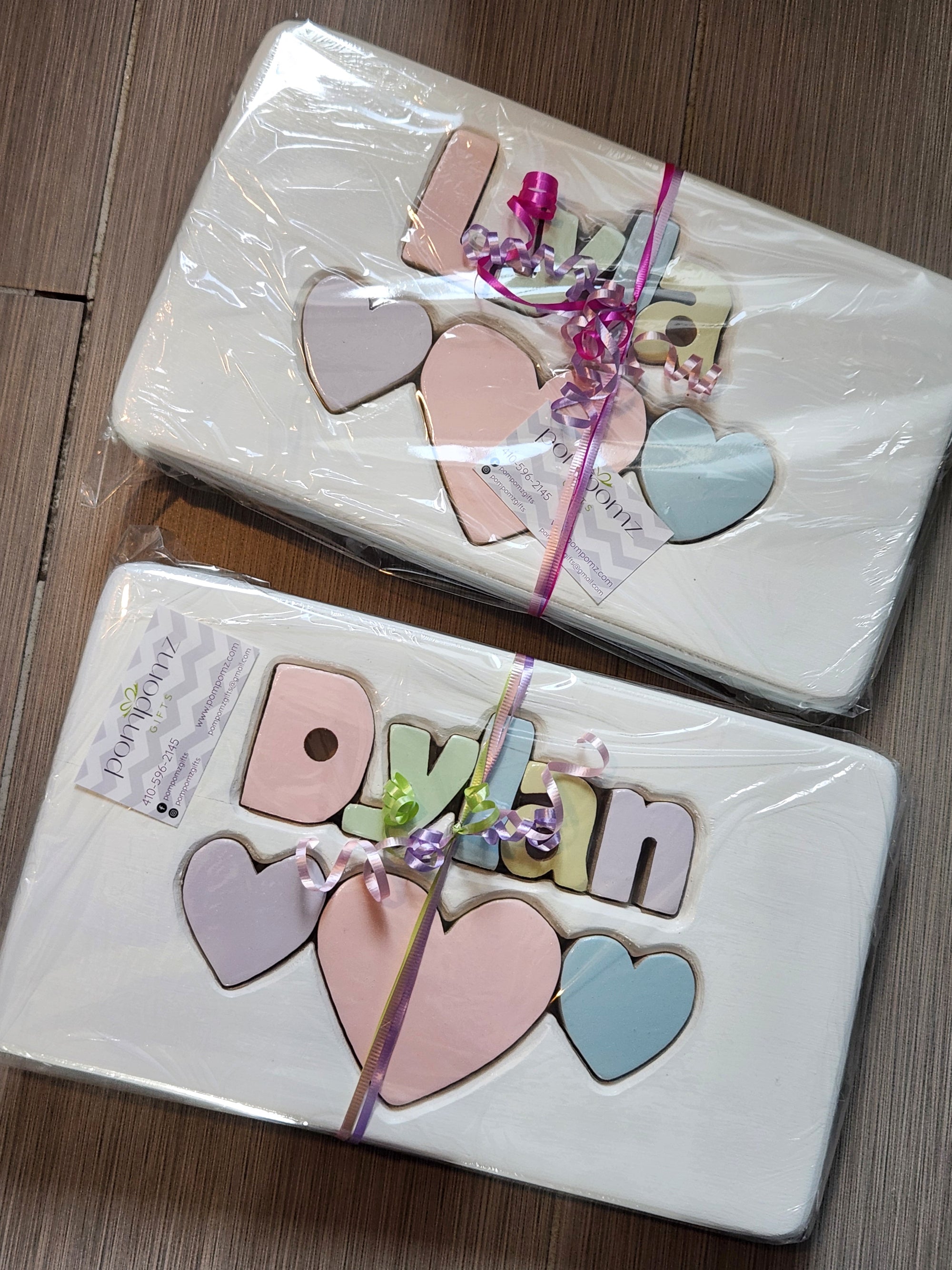 White Hearts Step Stool