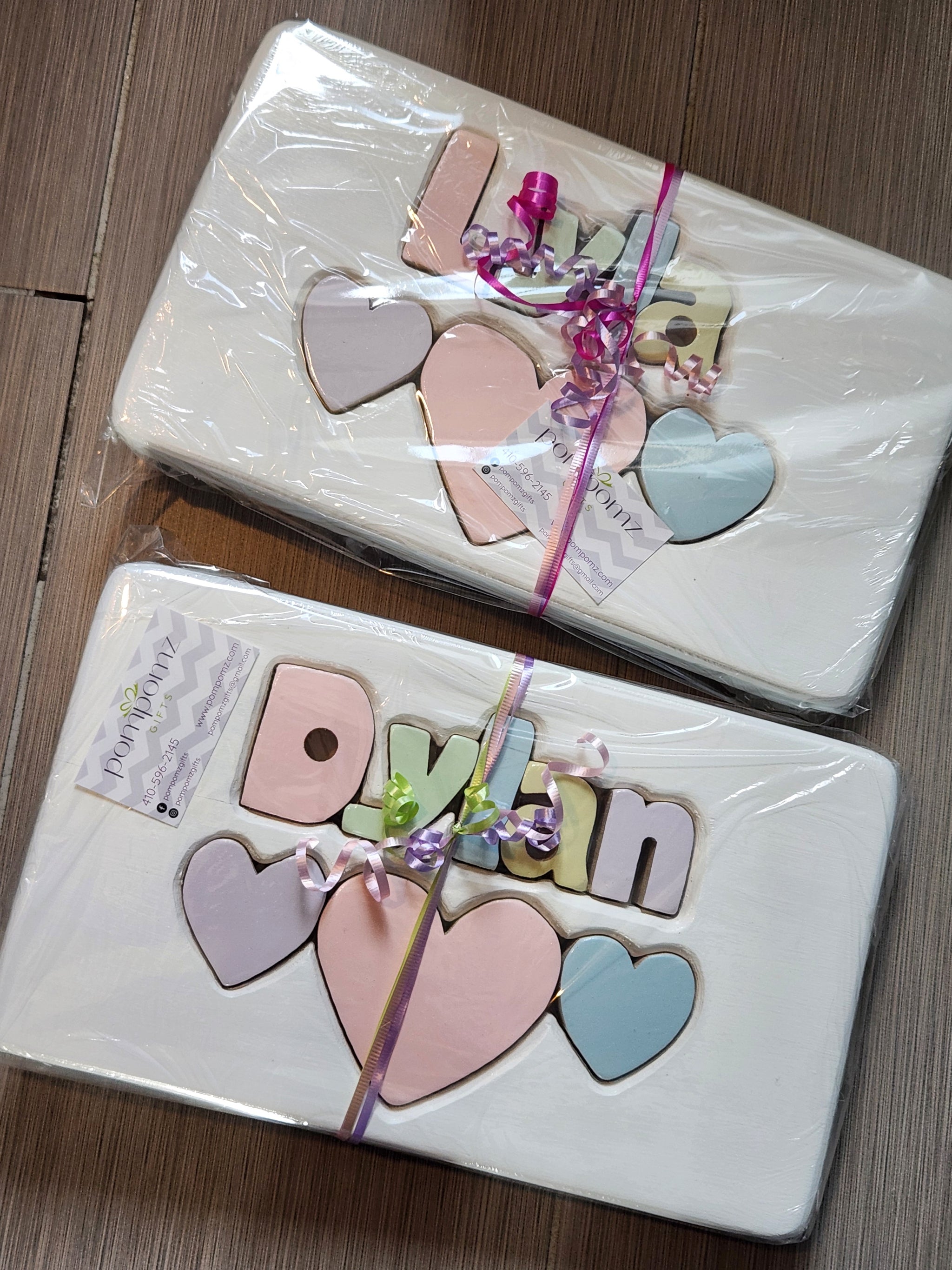 White Hearts Step Stool