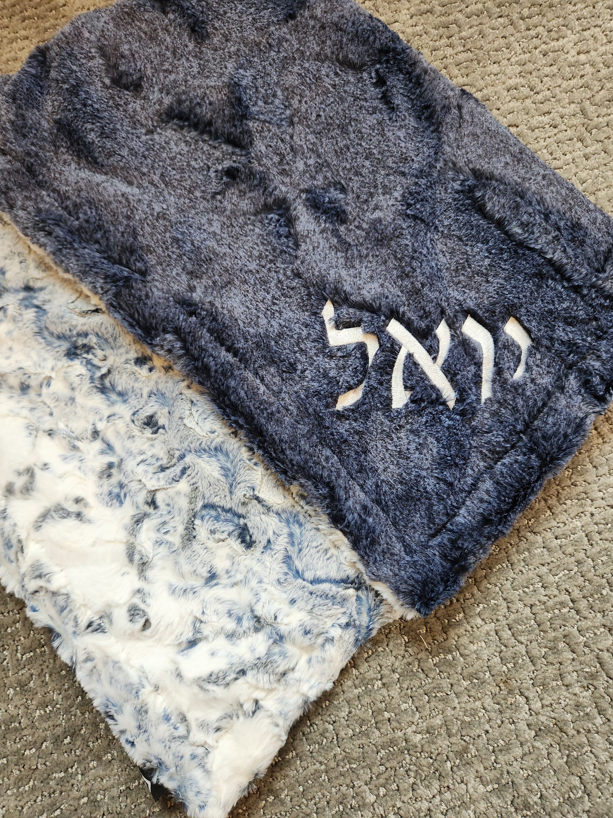 Owl Navy Boys Minky Blanket