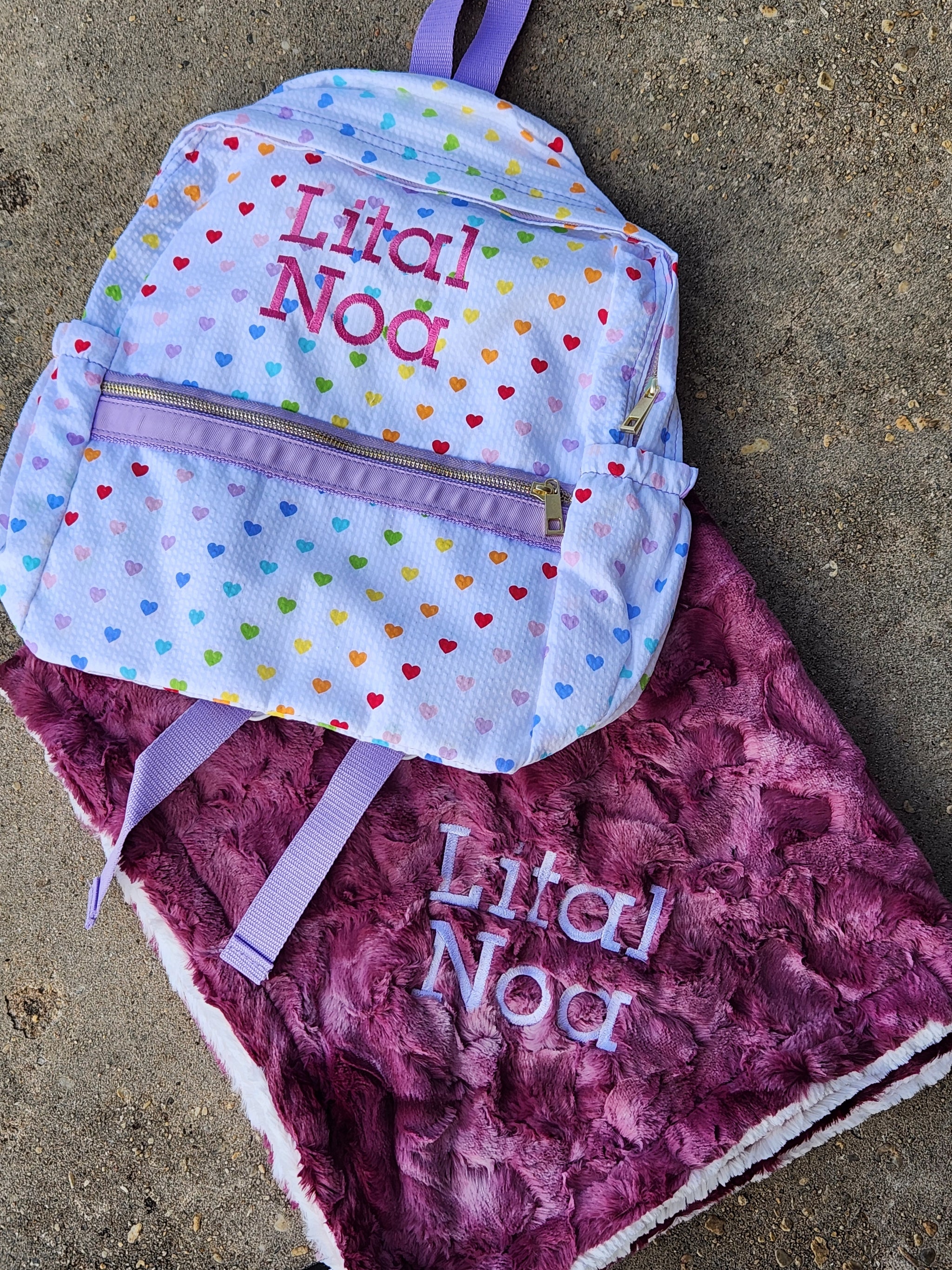 Tiny Hearts Backpack with pockets