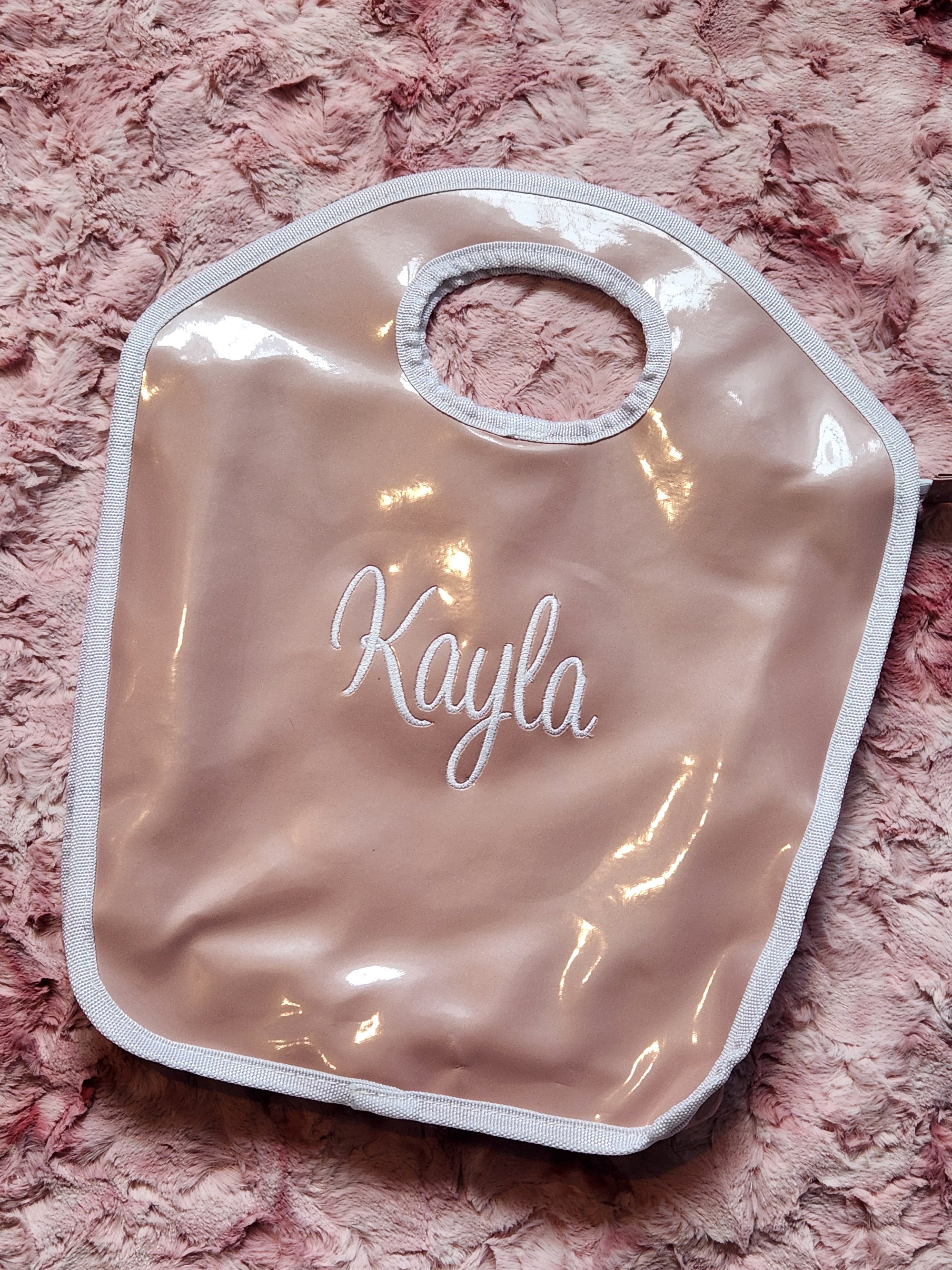 Blush Vinyl Keyhole Bag