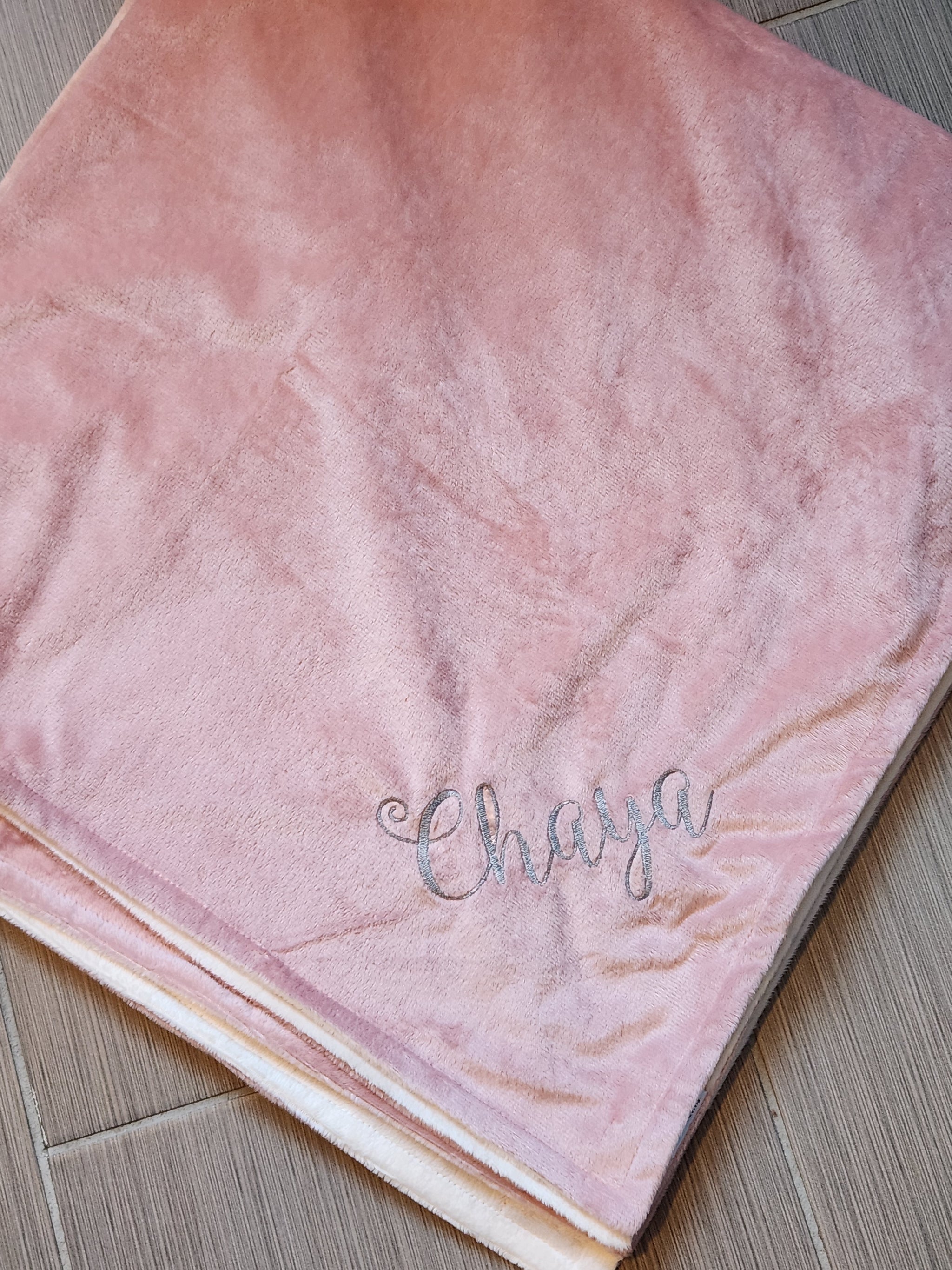 MinkyBee Stroller Blanket Dusty Pink/Ivory