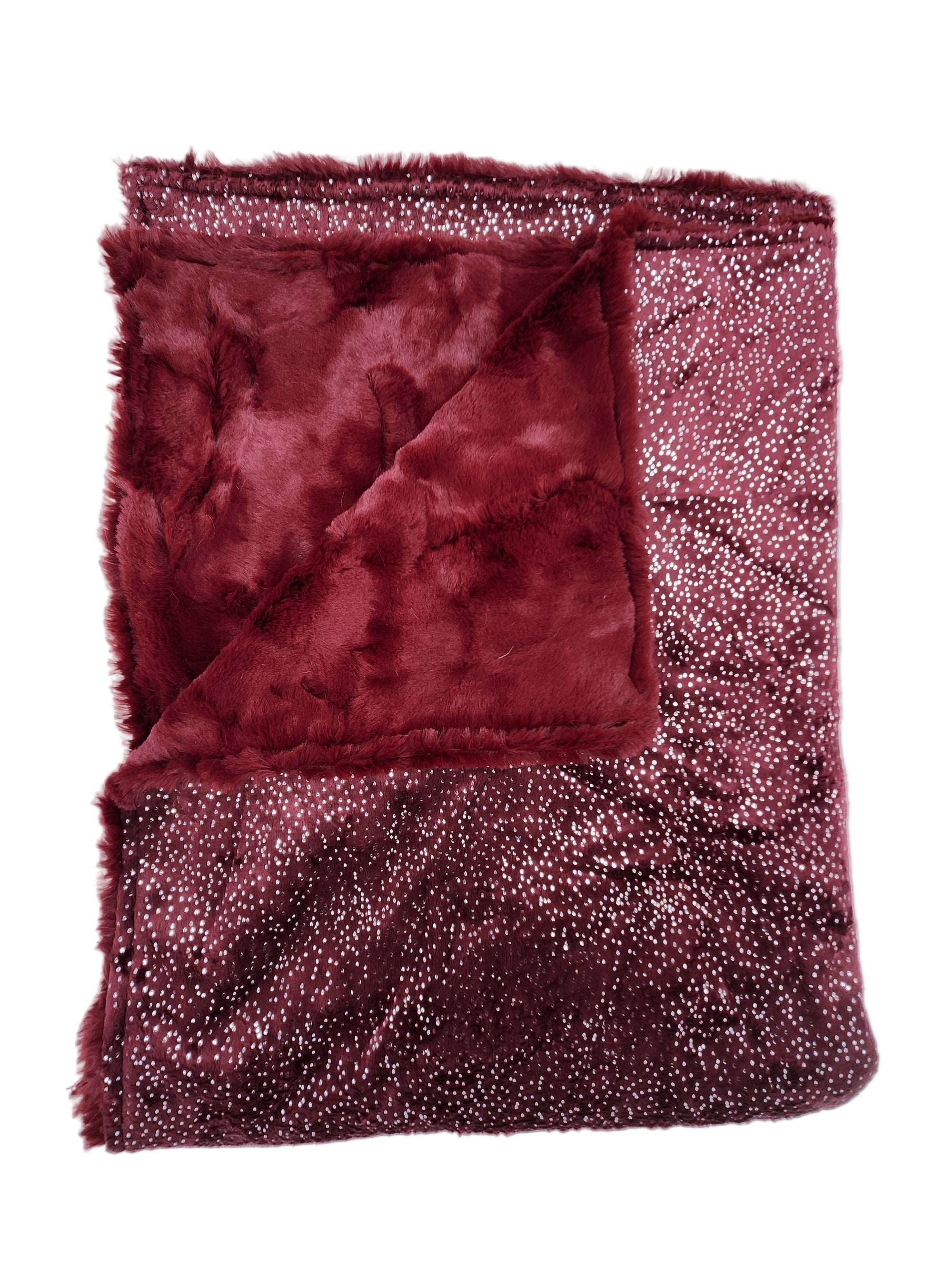 Merlot Glitter Minky & Luxe Burgundy Girls Blanket