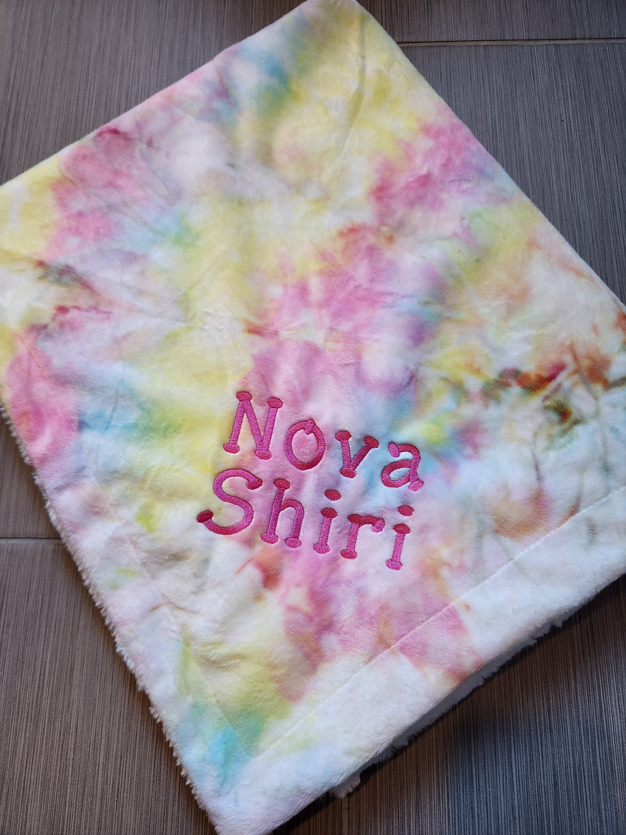 Rainbow Tie Dye Girls Minky Blanket