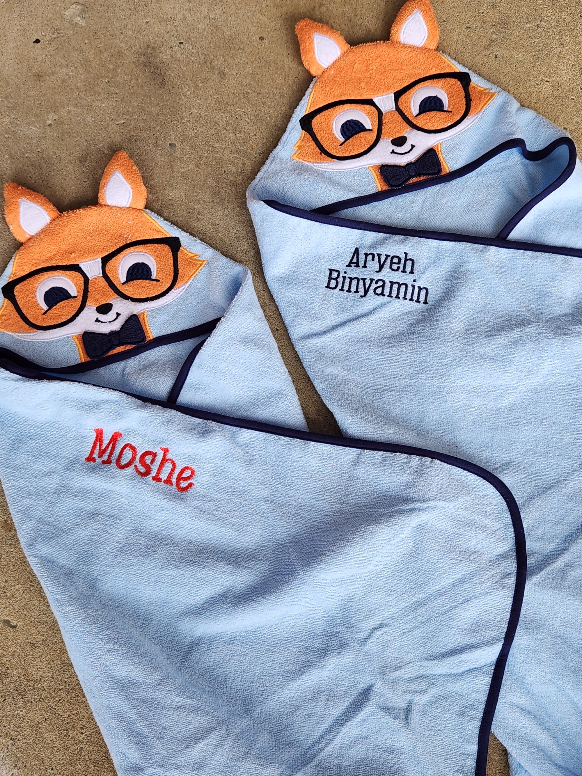 Nerdy Fox Hooded Boy Toddler Towel