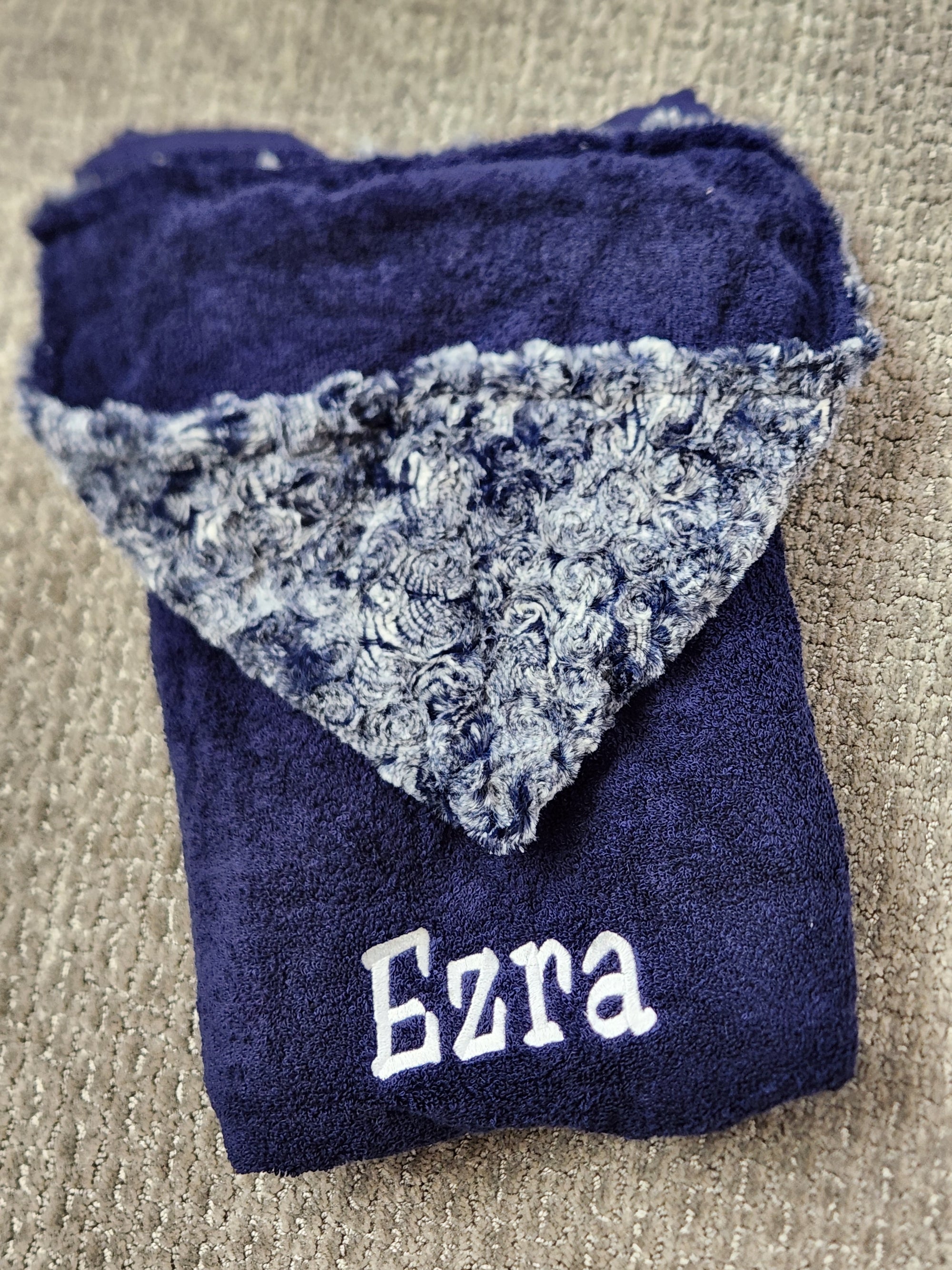Prince Navy Boys Hooded Towel