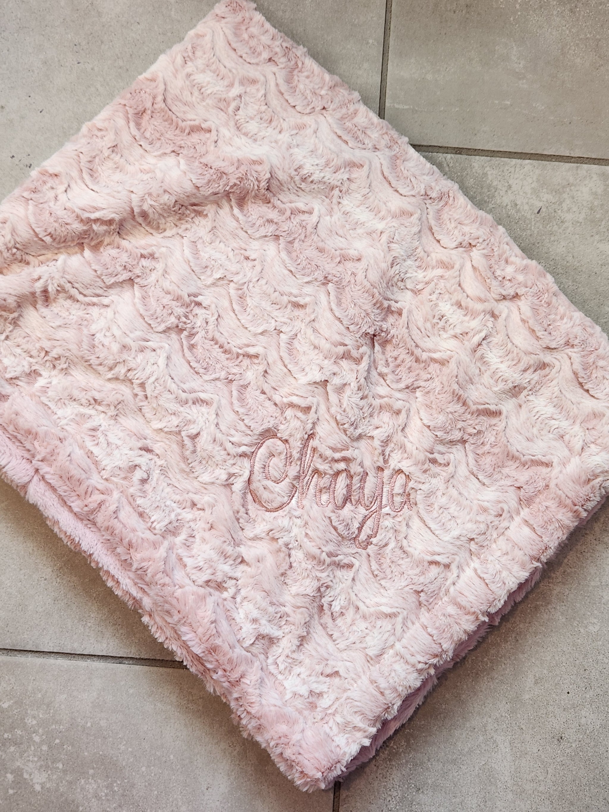 Princess Blush Pink Girls Minky Blanket