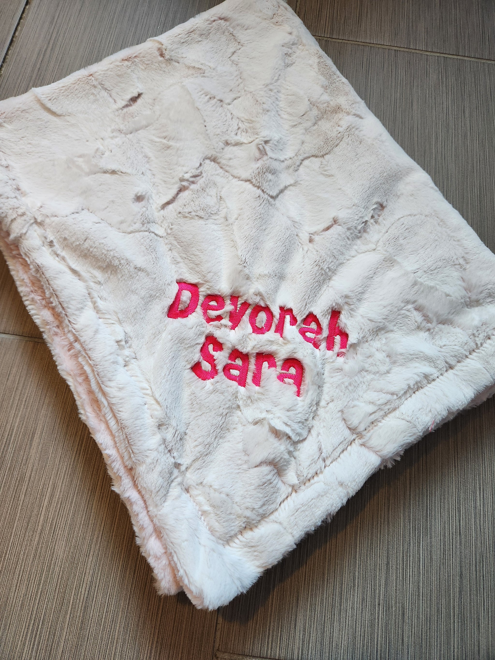 Plush Frosted Rosewater Pink Girls Minky Blanket