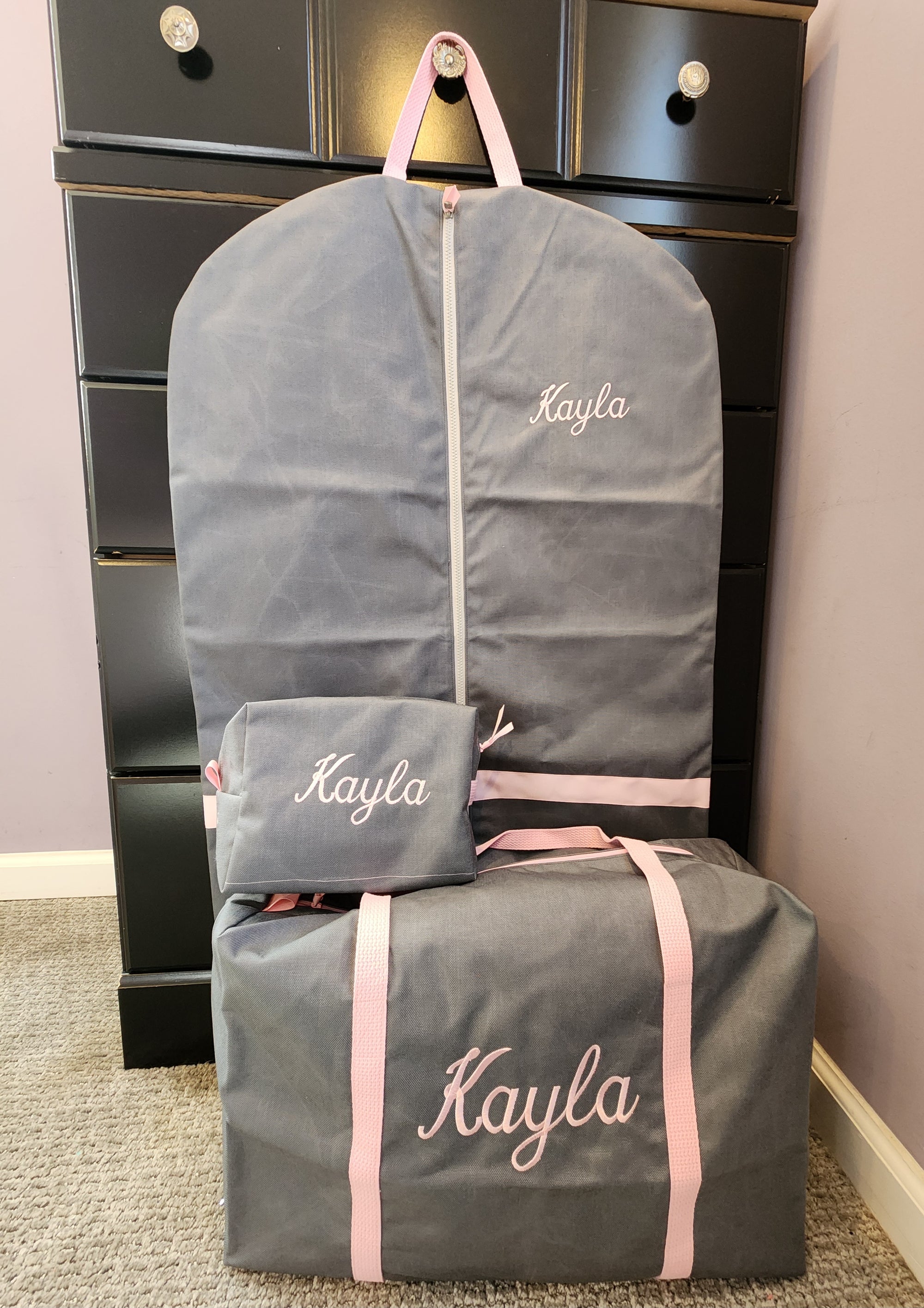 Gray and Light Pink Duffle