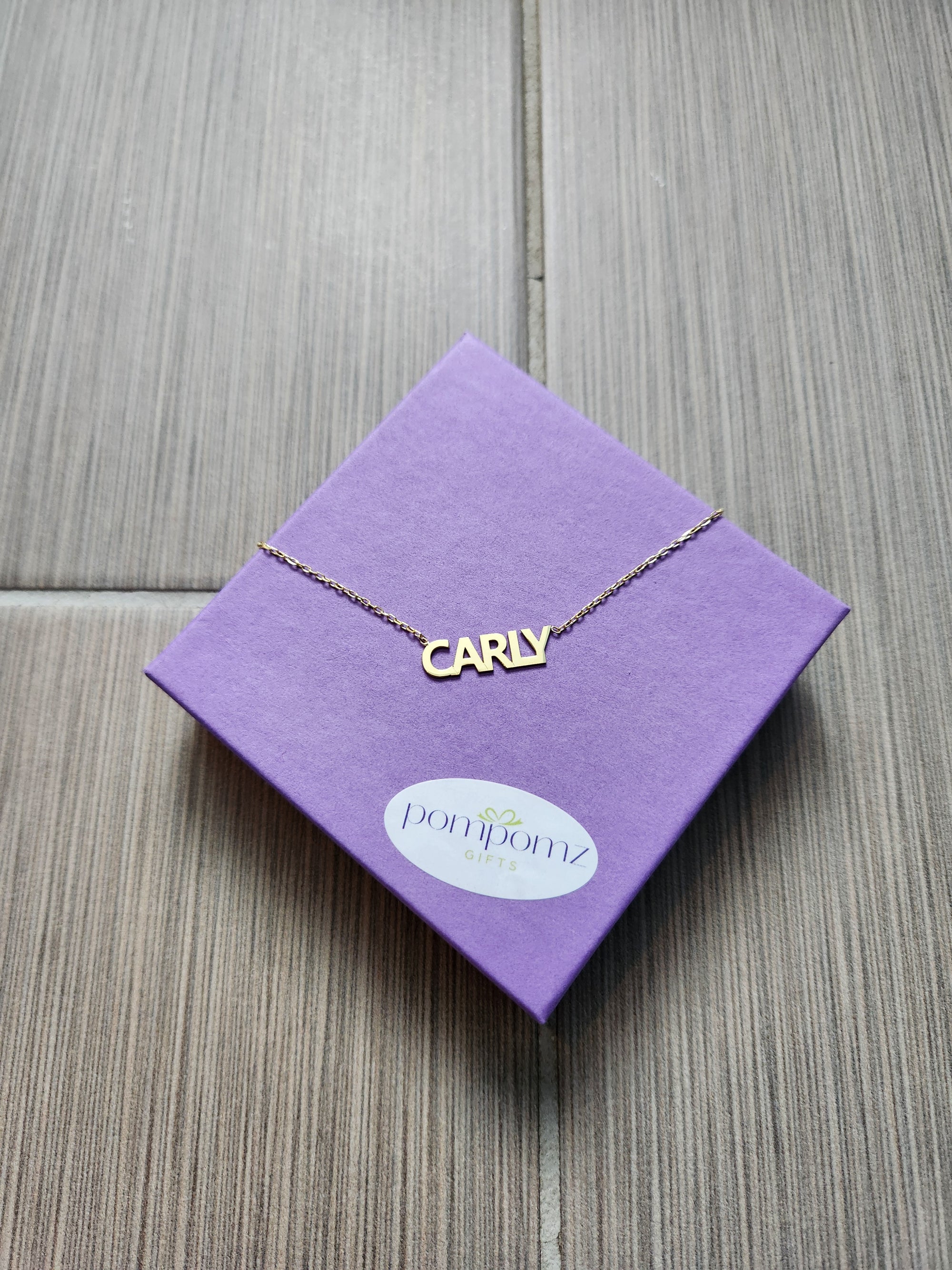 "CARLY" Block Font Name Necklace