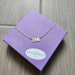 "EMI" Block Font Name Necklace