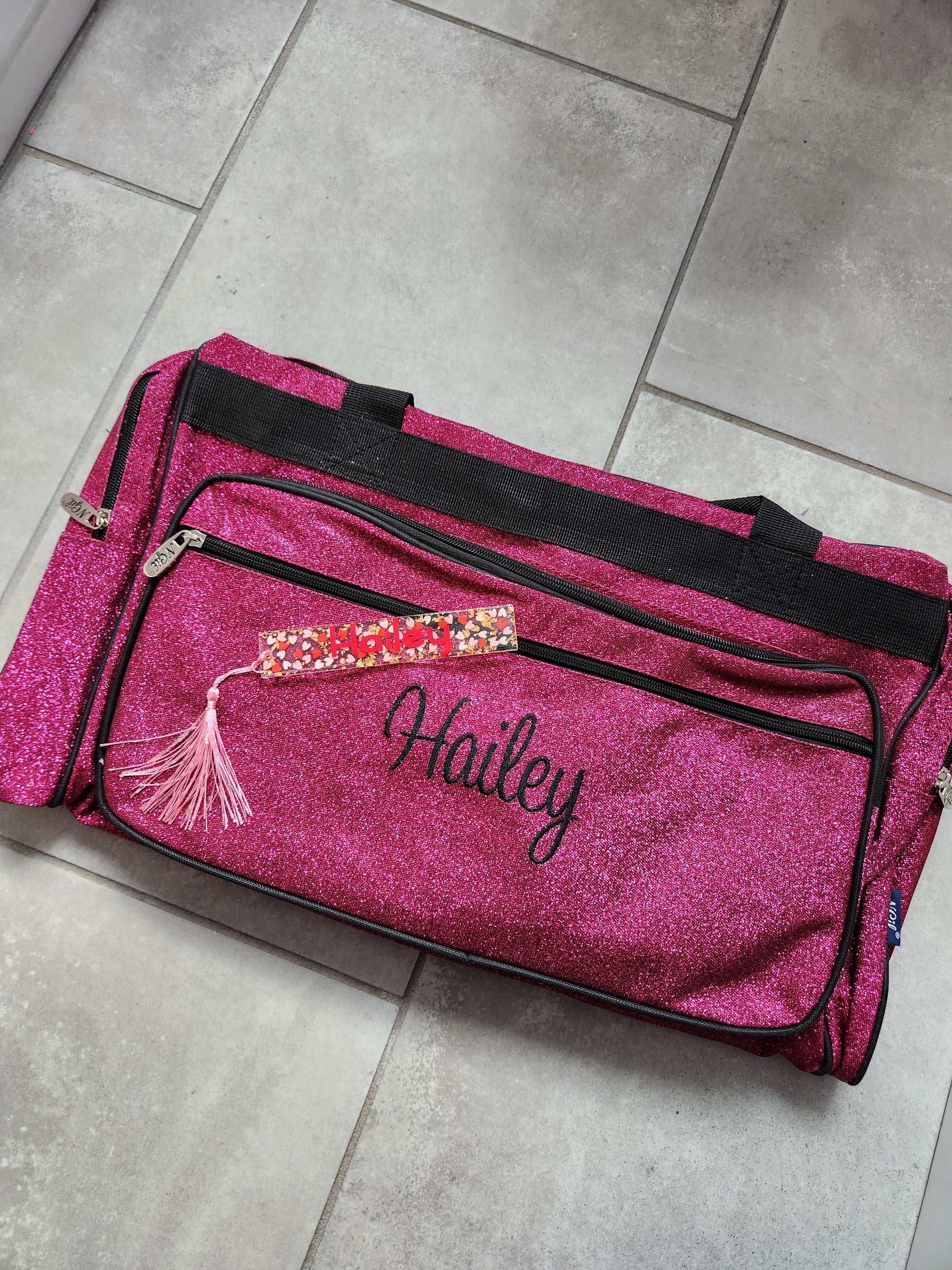 Hot Pink Glitter 23" Duffle Bag