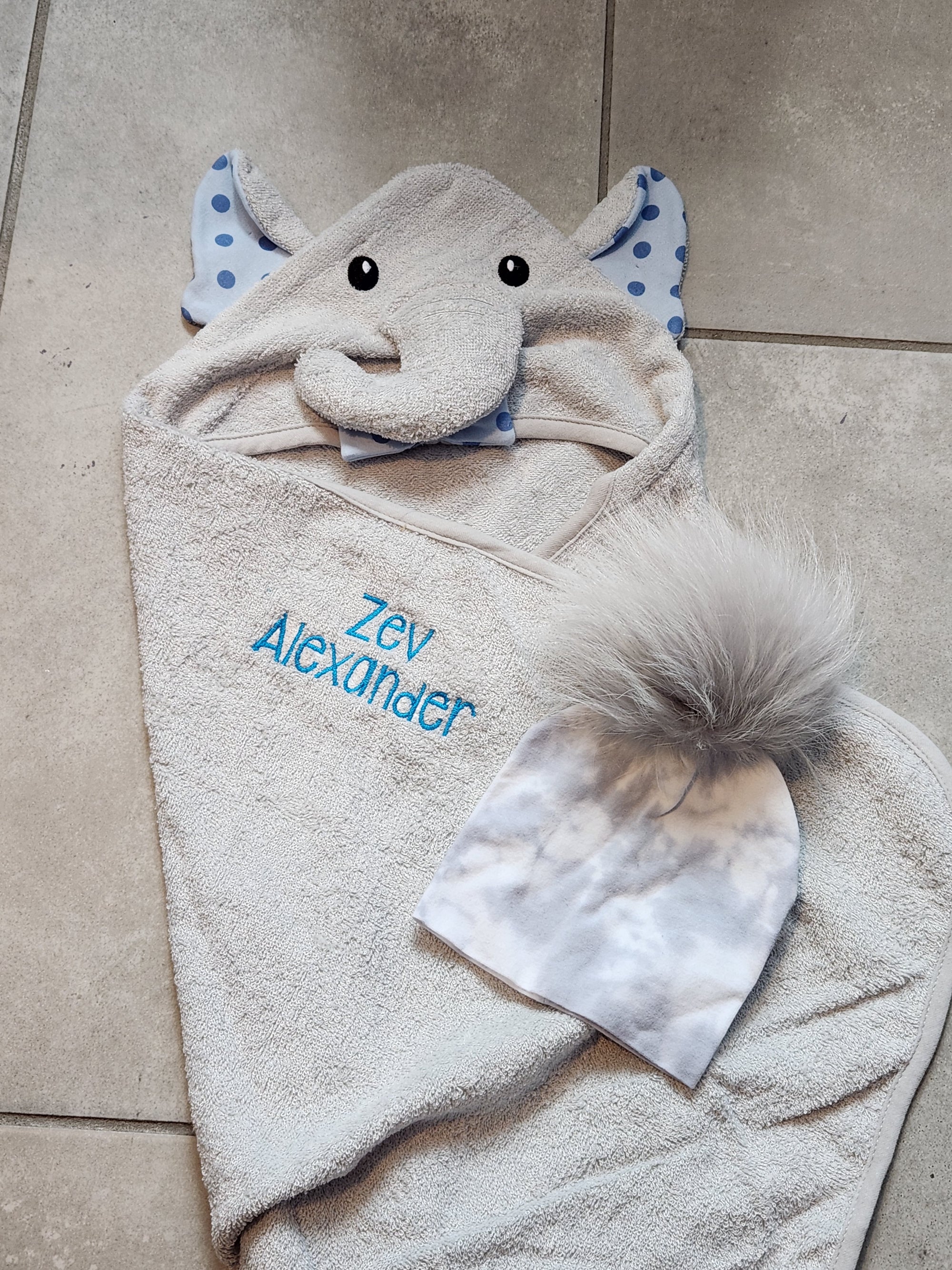Dapper Elephant Hooded Boy Toddler Towel