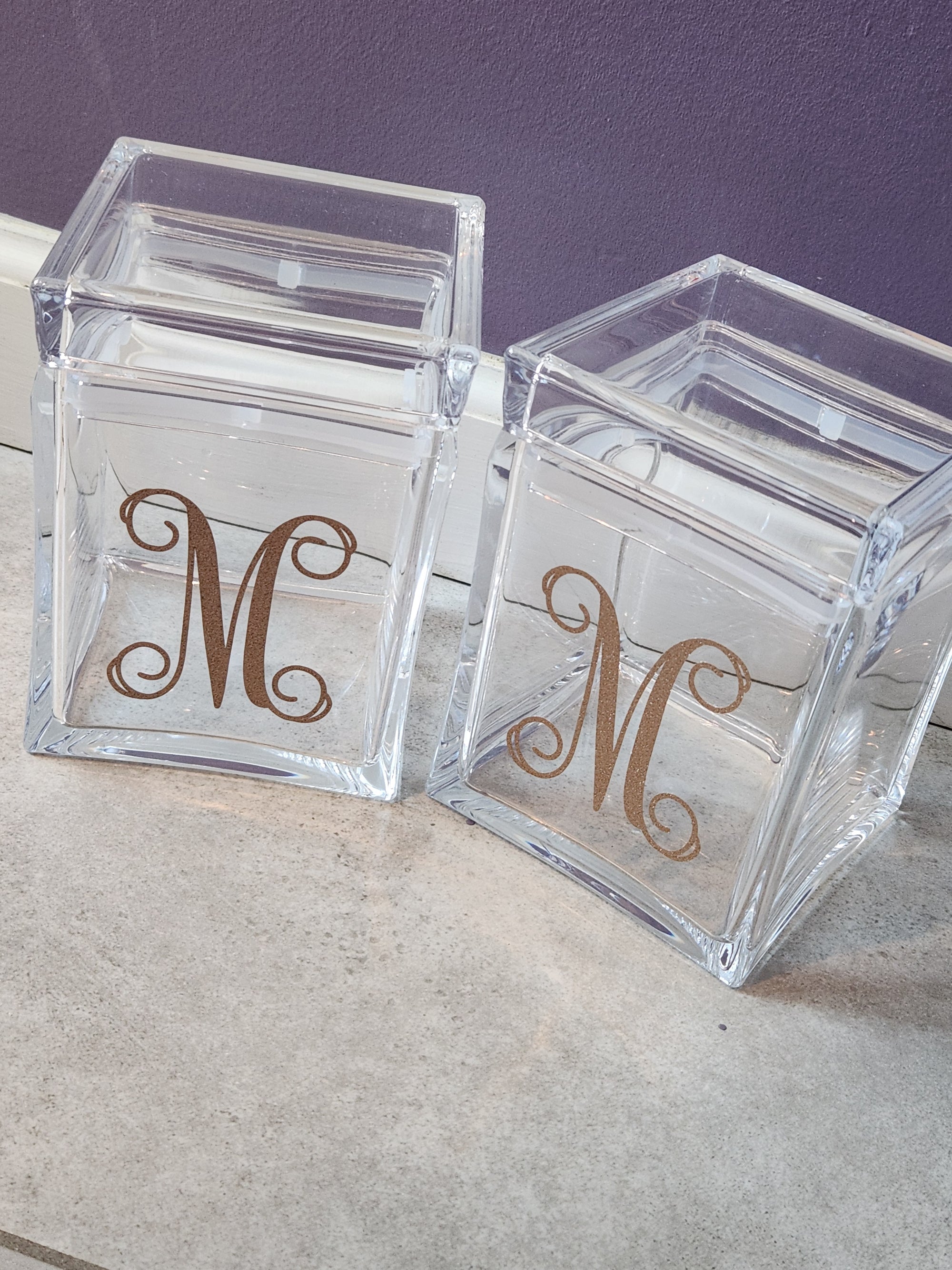 Lucite Small Square Cookie Jar