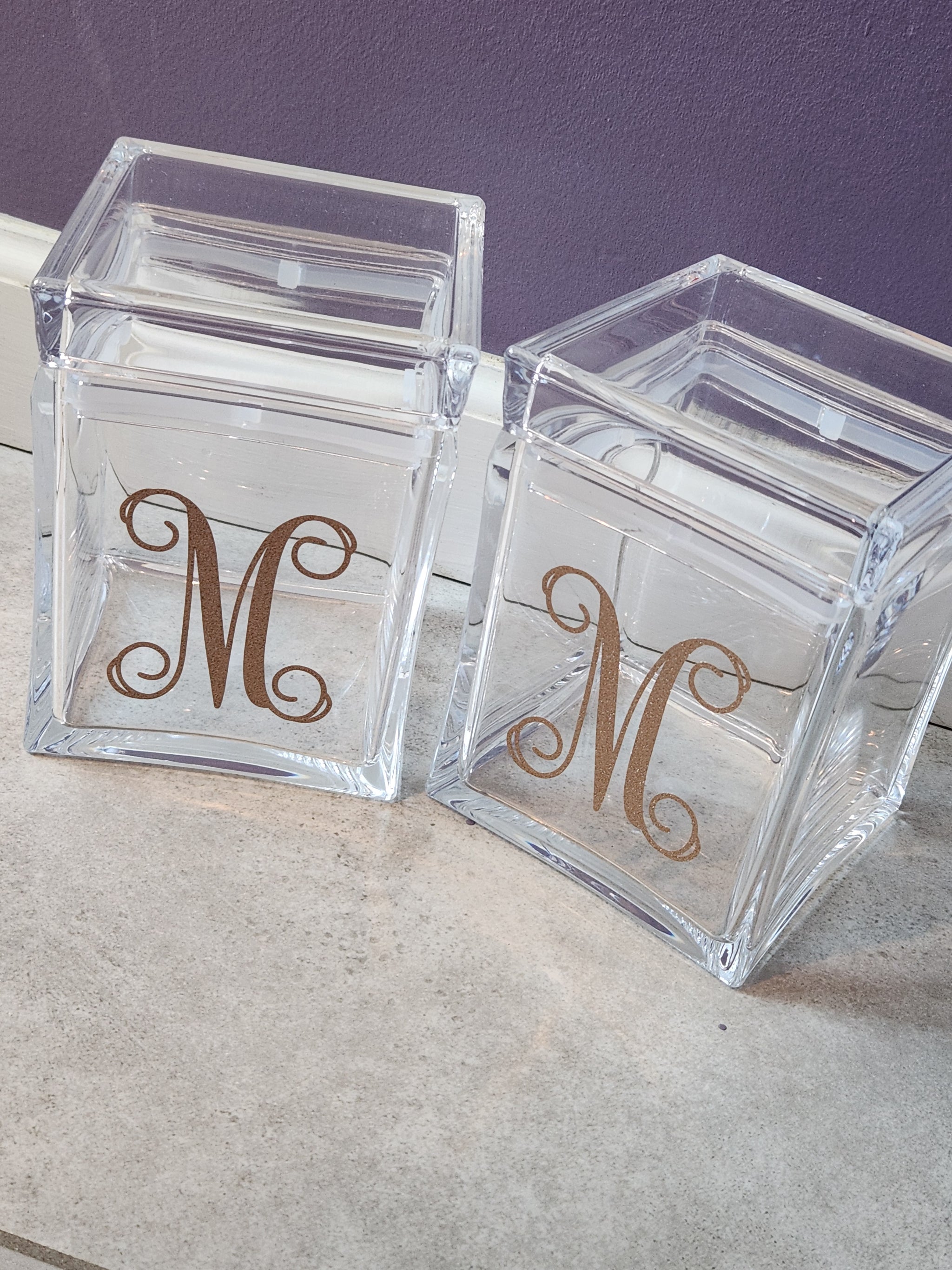 Lucite Small Square Cookie Jar