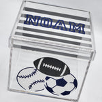 Sports Striped Lucite Box