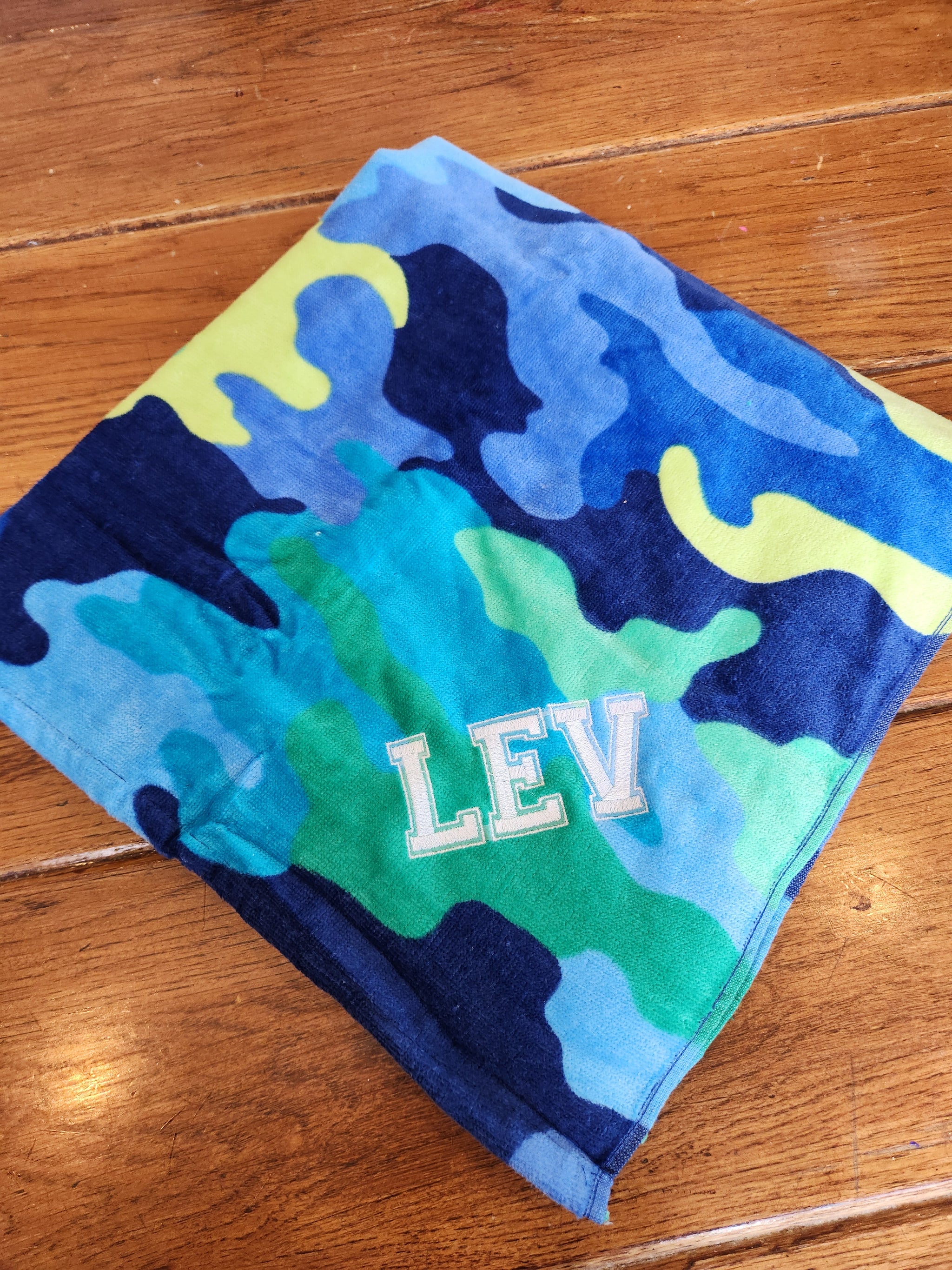Blue camo adult/kids towel