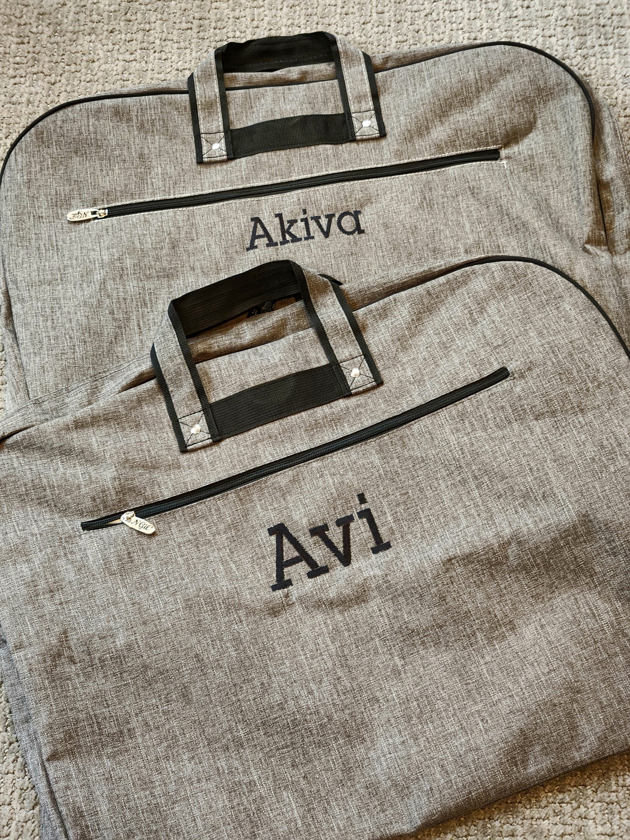 Charcoal garment bag