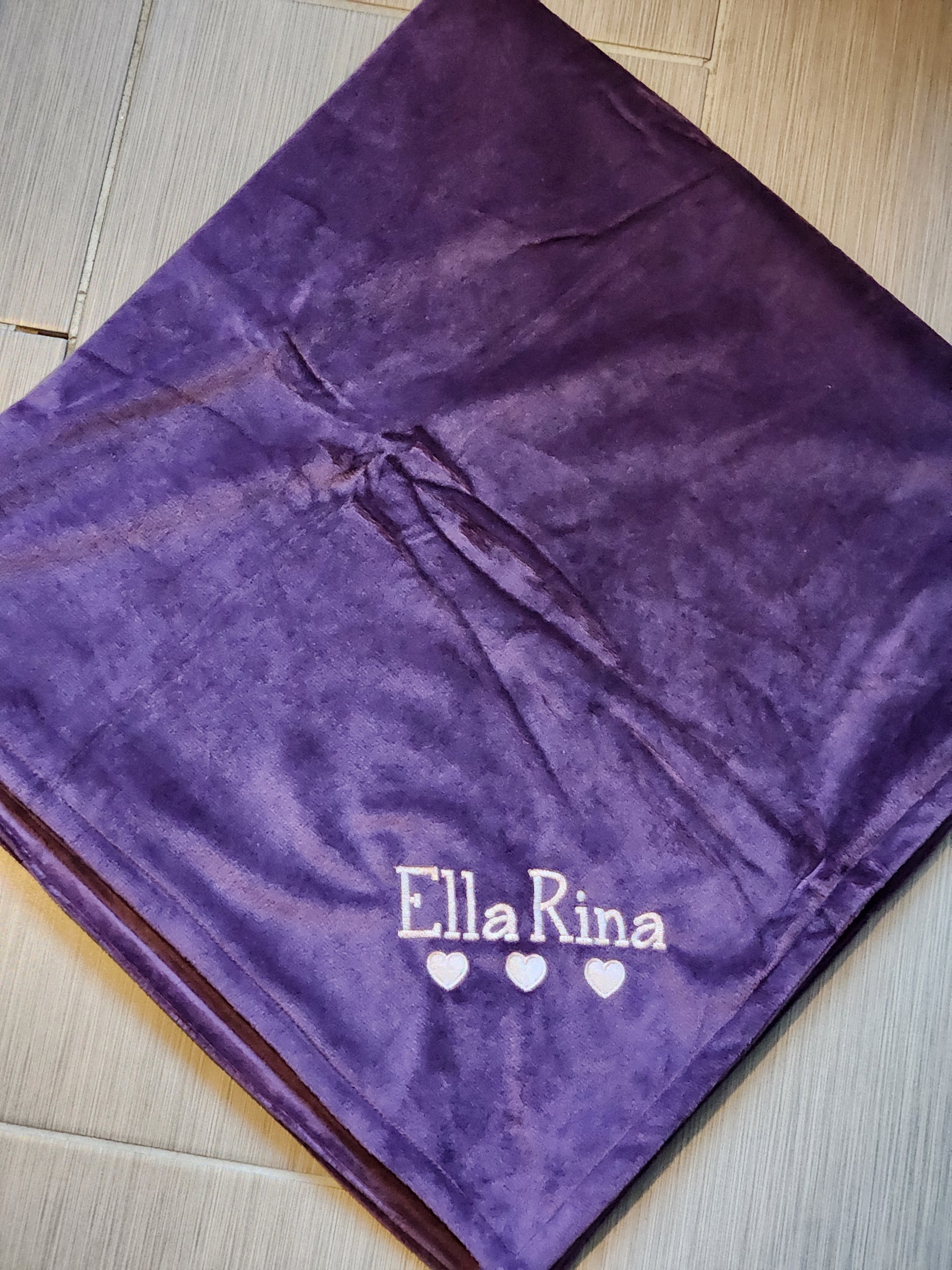 Minky Bee Stroller Blanket Jewel Purple