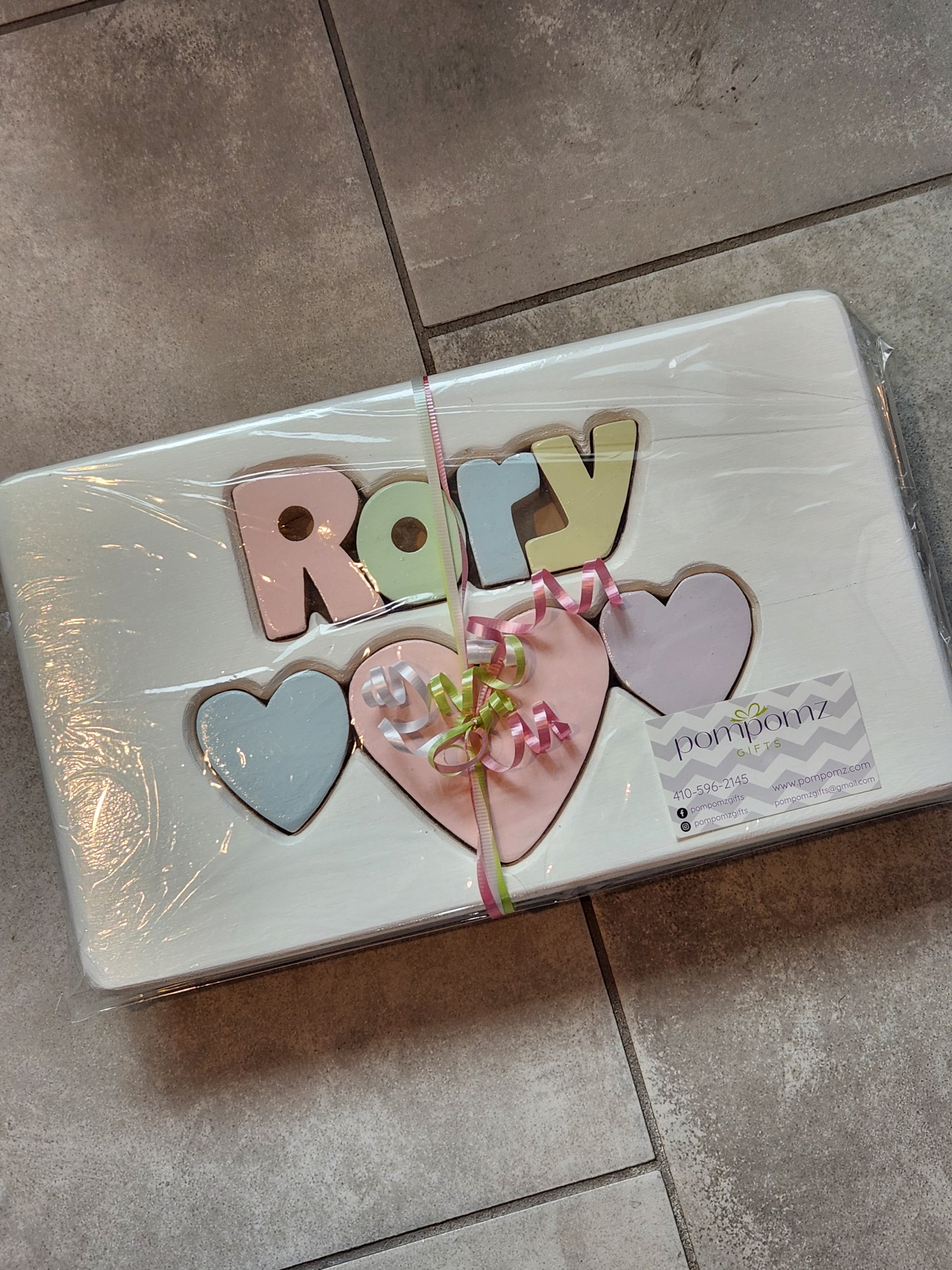 White Hearts Step Stool