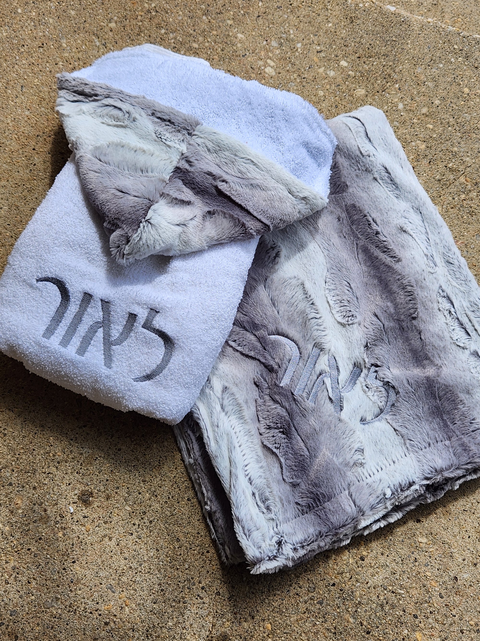 Ombre Gray Boys Girls Minky Blanket