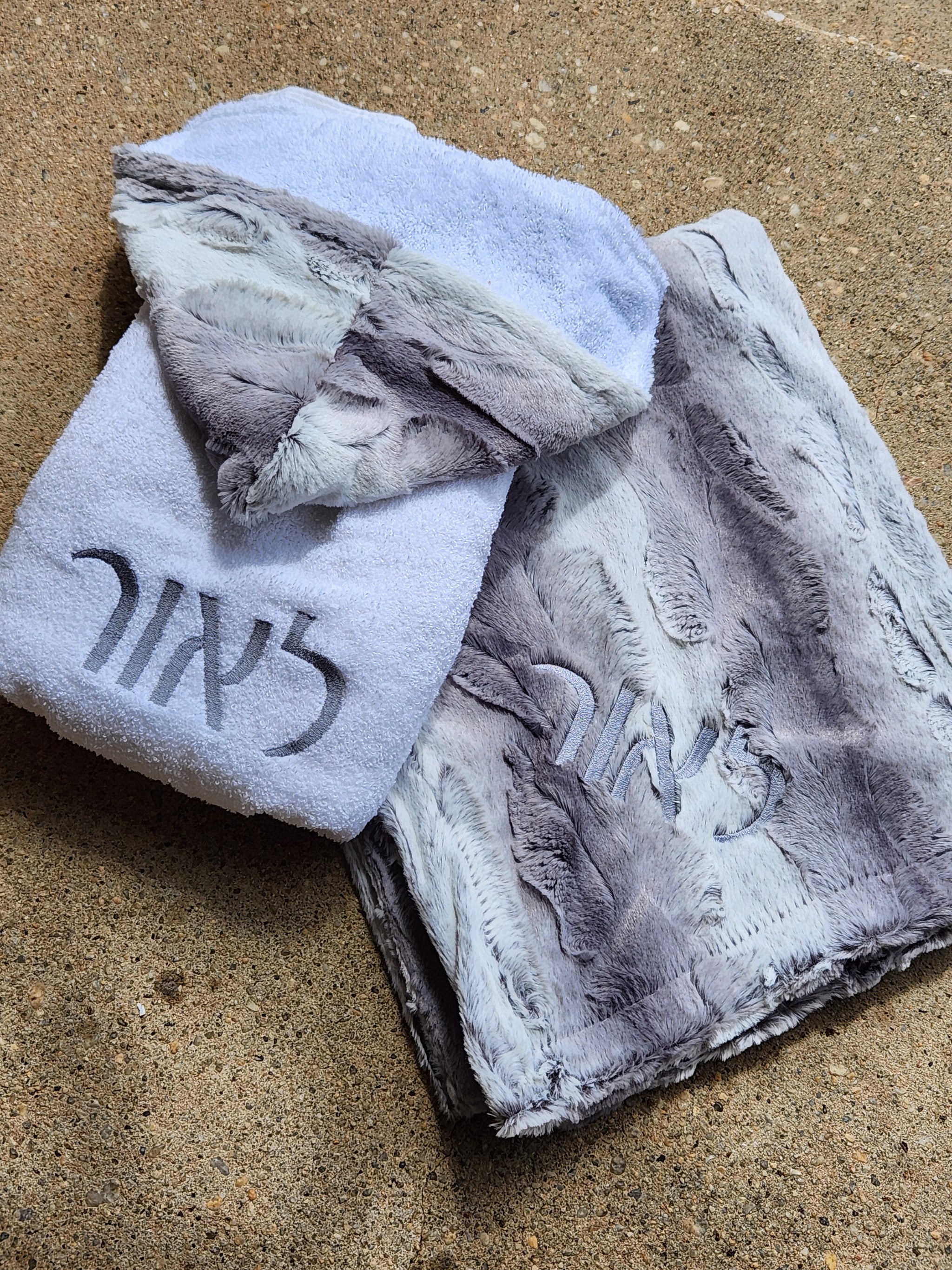 Ombre Gray Boys Girls Minky Blanket