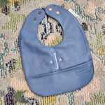 Steel Blue Leather Bib