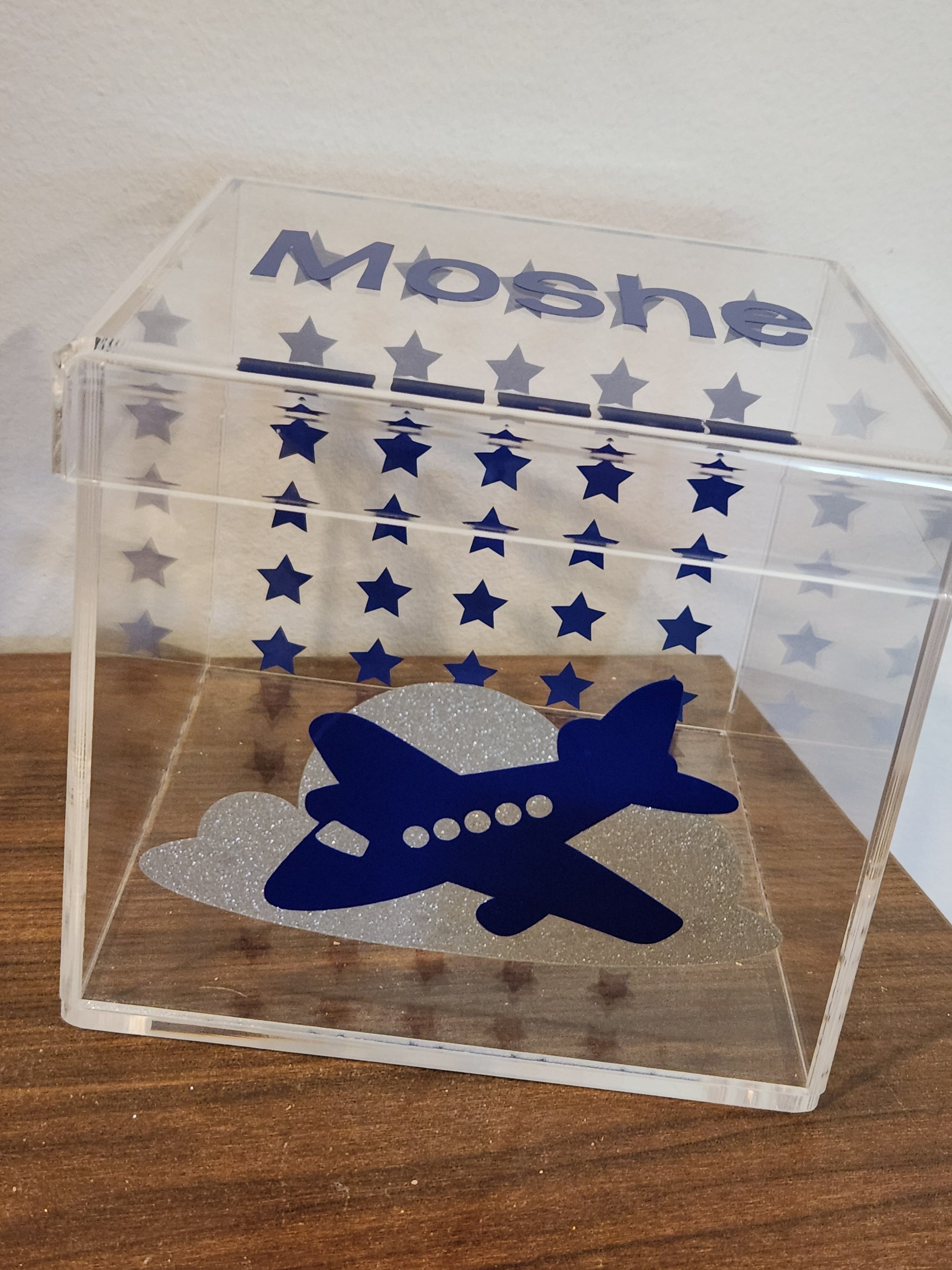 Airplane and Stars Lucite Box