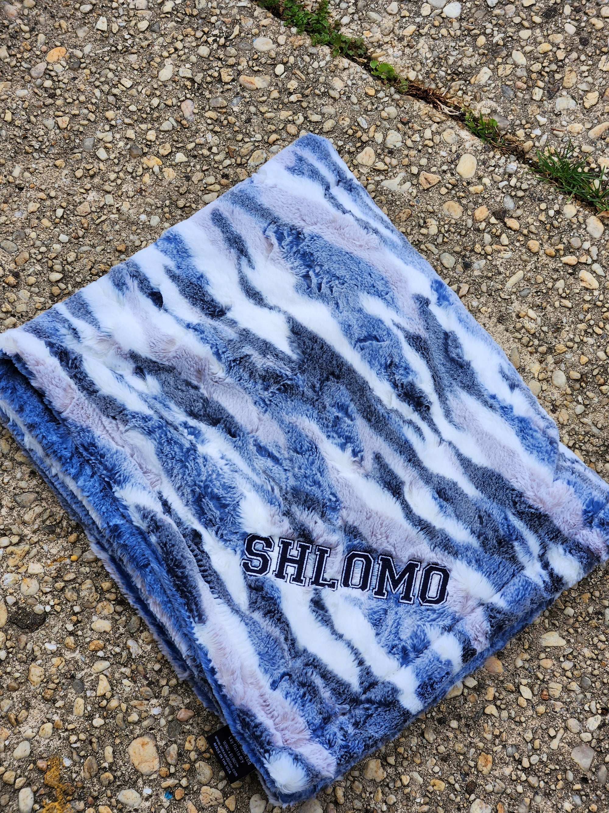 Himalayas Ocean Blue Boys Minky Blanket